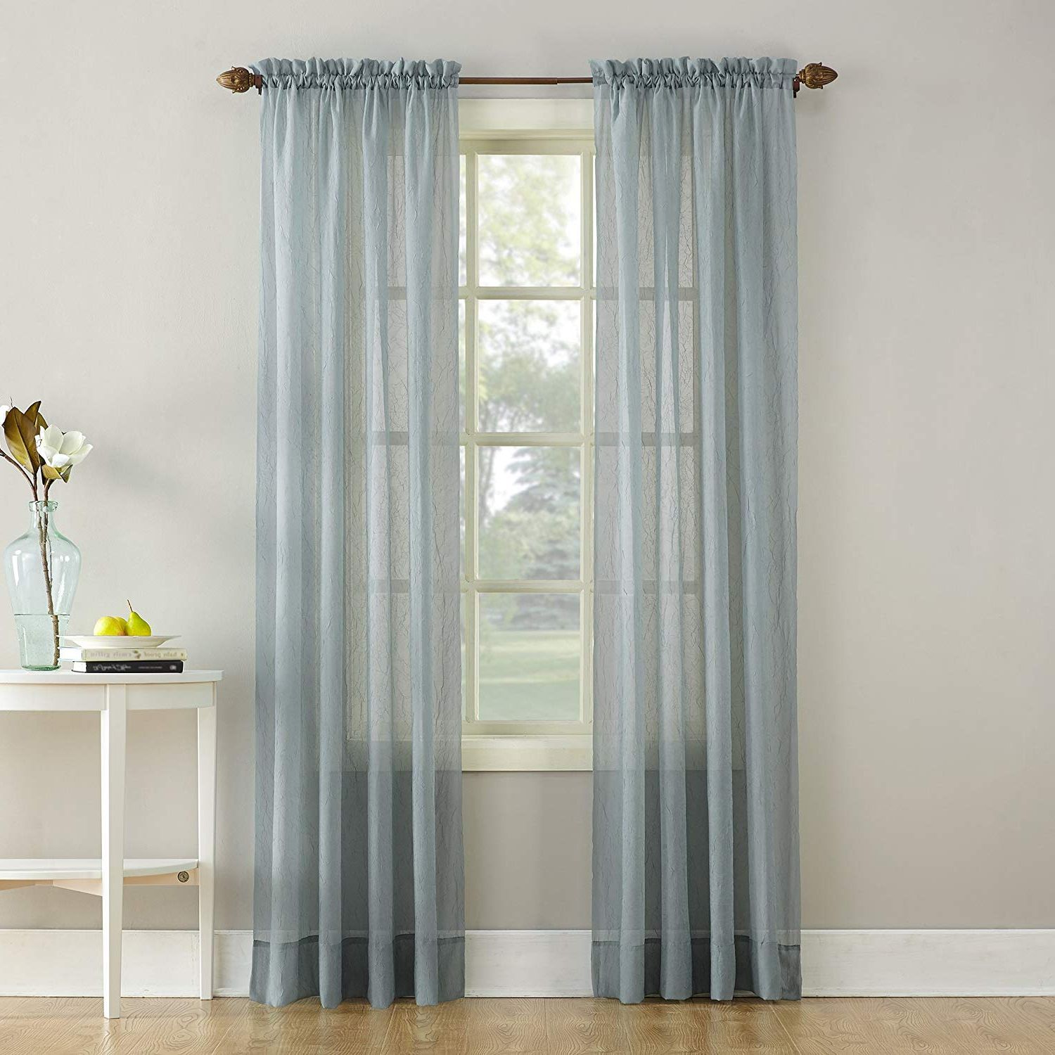 Newest Erica Sheer Crushed Voile Single Curtain Panels With Regard To No (View 1 of 20)