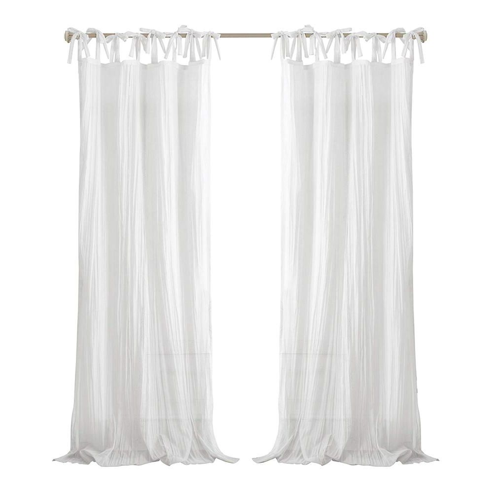 Popular Elrene Jolie Tie Top Curtain Panels Throughout Elrene Jolie Semi Sheer Tab Top Window Curtain (View 9 of 20)