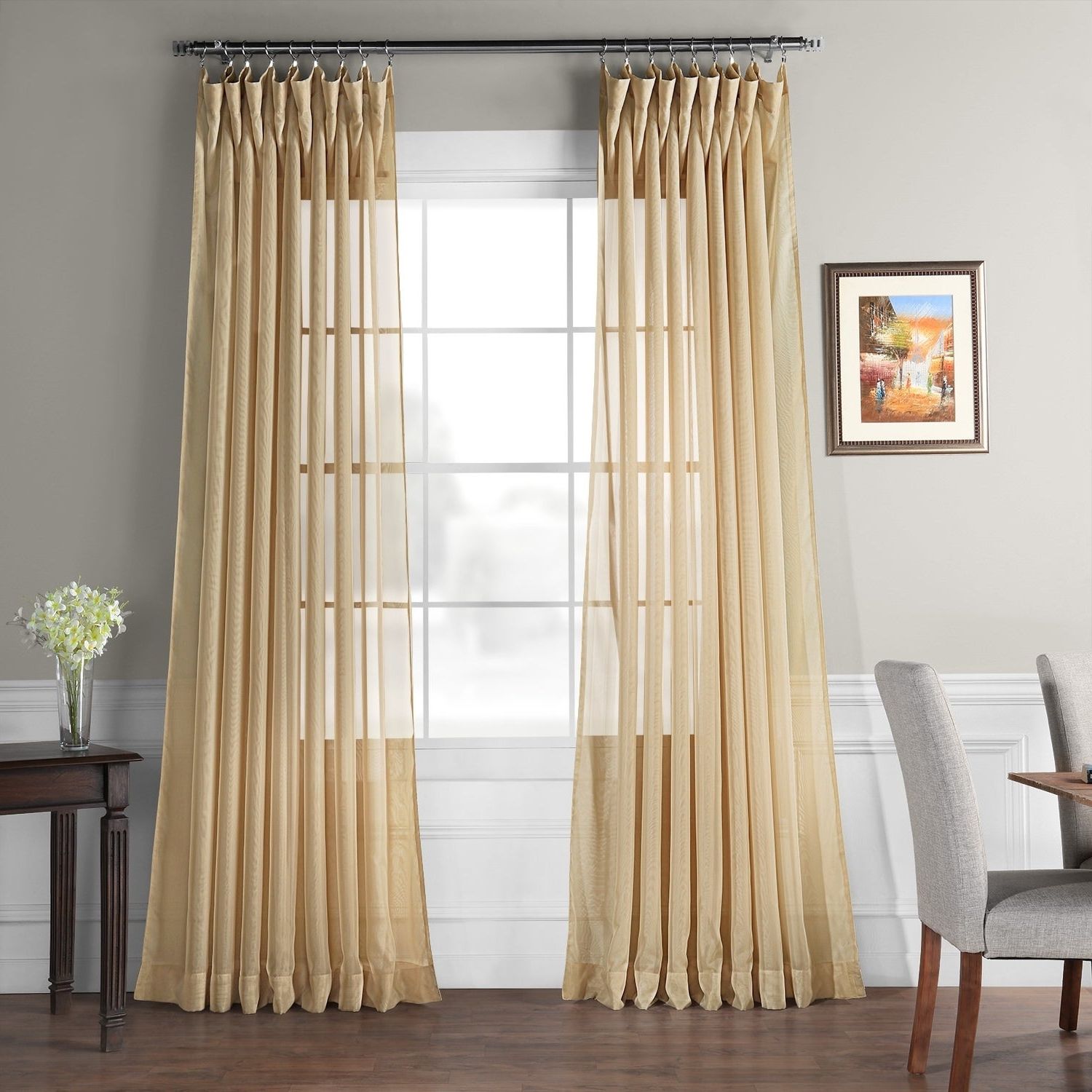 Recent Exclusive Fabrics Signature Extrawide Double Layer Sheer Curtain Panel Regarding Signature Extrawide Double Layer Sheer Curtain Panels (View 2 of 20)
