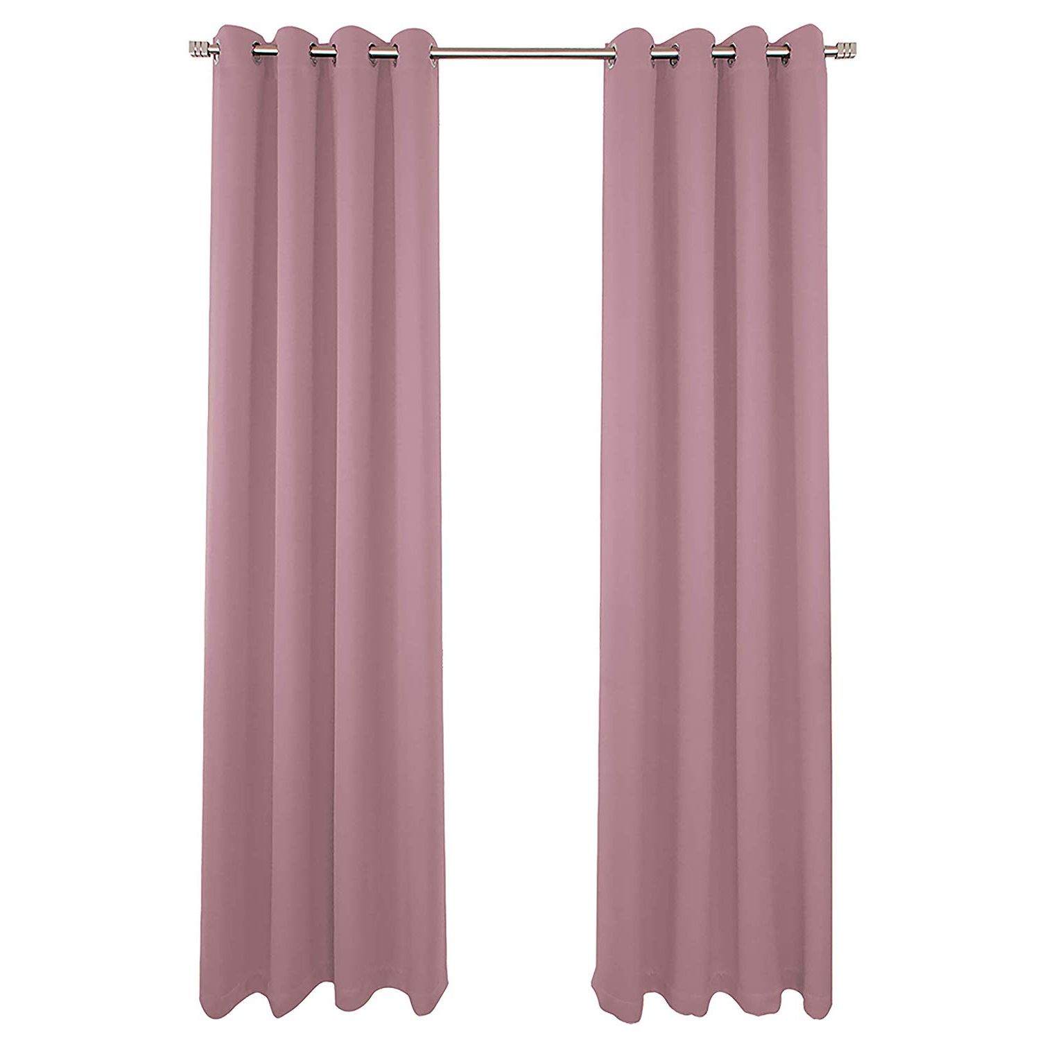 Recent Nim Textile Grommet Curtains, Thermal Insulated Blackout Drapes, Sofiter  Collection (110" W X 84" L, 2 Panels Set, Pink) For Luxury Collection Faux Leather Blackout Single Curtain Panels (View 16 of 20)