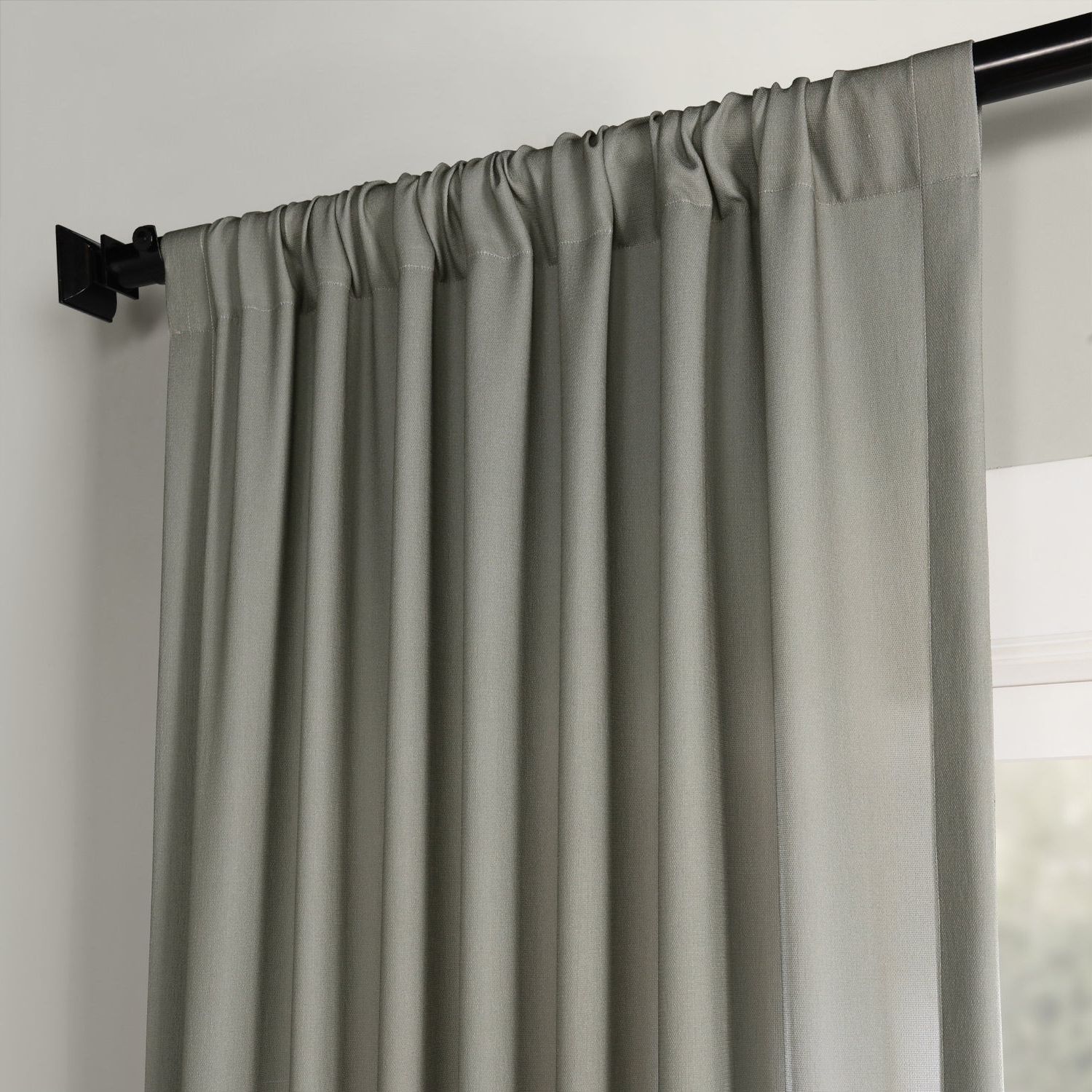 Recent Ombre Faux Linen Semi Sheer Curtains For Exclusive Fabrics Ombre Slate Faux Linen Semi Sheer Curtain 96" (as Is Item) (View 10 of 20)