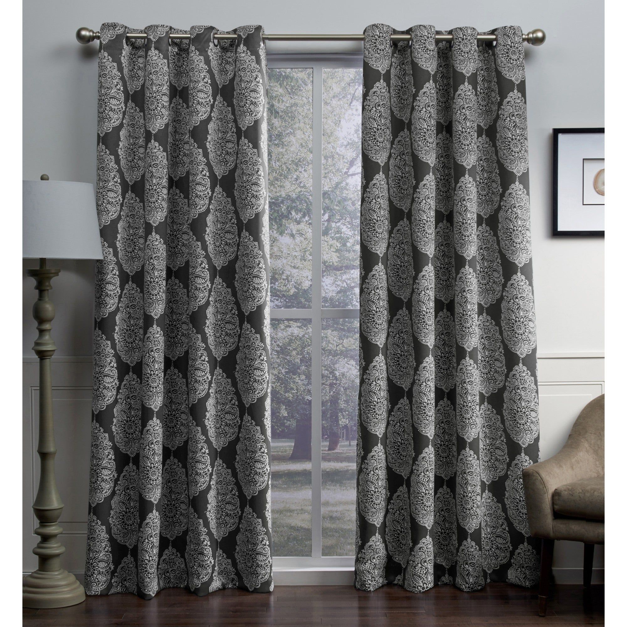 Recent Oxford Sateen Woven Blackout Grommet Top Curtain Panel Pairs With Details About Ati Home Queensland Sateen Blackout Grommet Top Curtain (View 15 of 20)