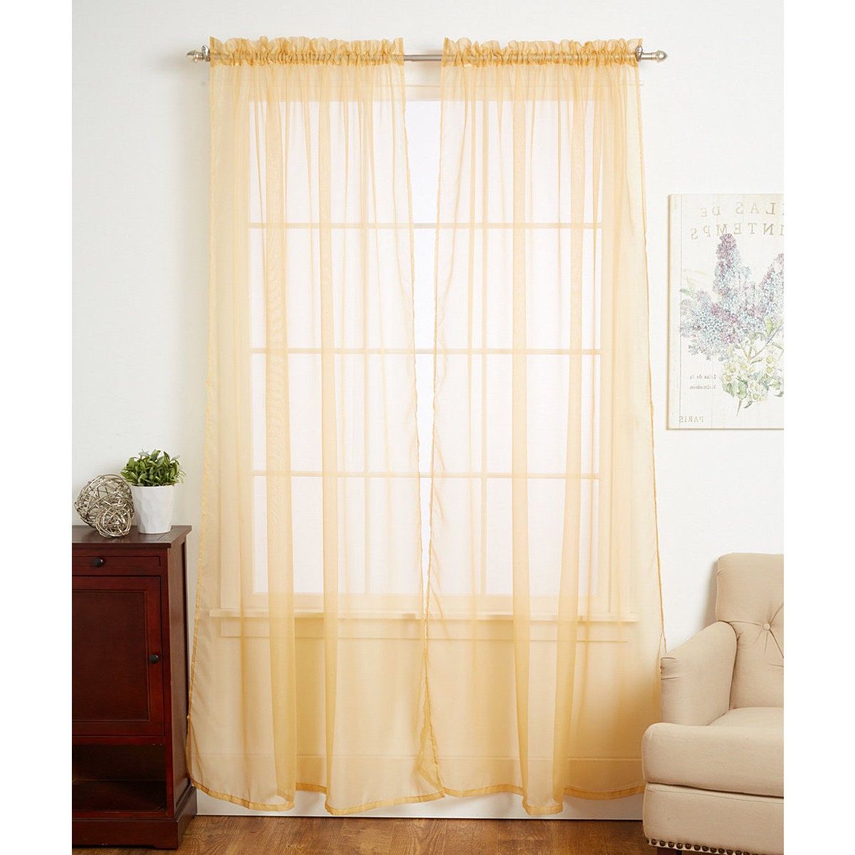 Recent Pairs To Go Victoria Voile Curtain Panel Pairs With Linda Sheer Voile 4 Pack Window Curtain Panel Pairs – 55 X  (View 18 of 20)