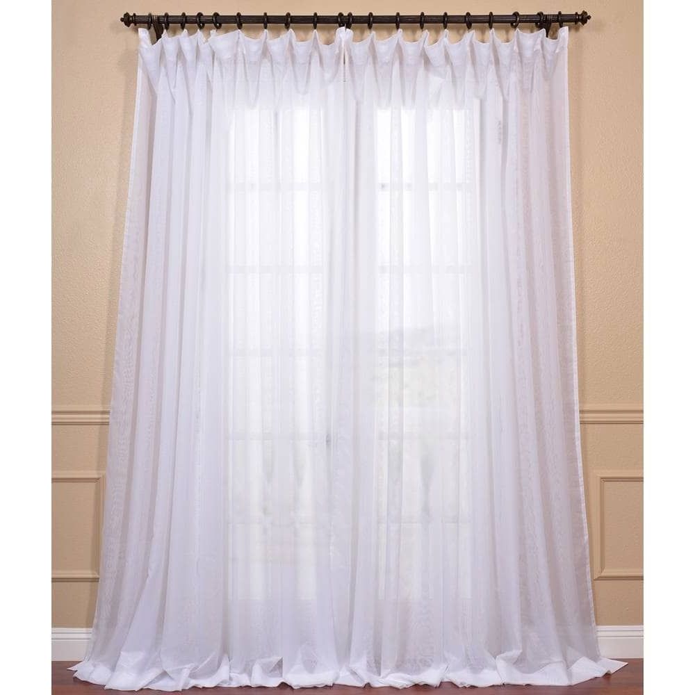 Signature Extrawide Double Layer Sheer Curtain Panels With Regard To Most Up To Date Exclusive Fabrics Double Layer Sheer White Curtain Panel (View 11 of 20)