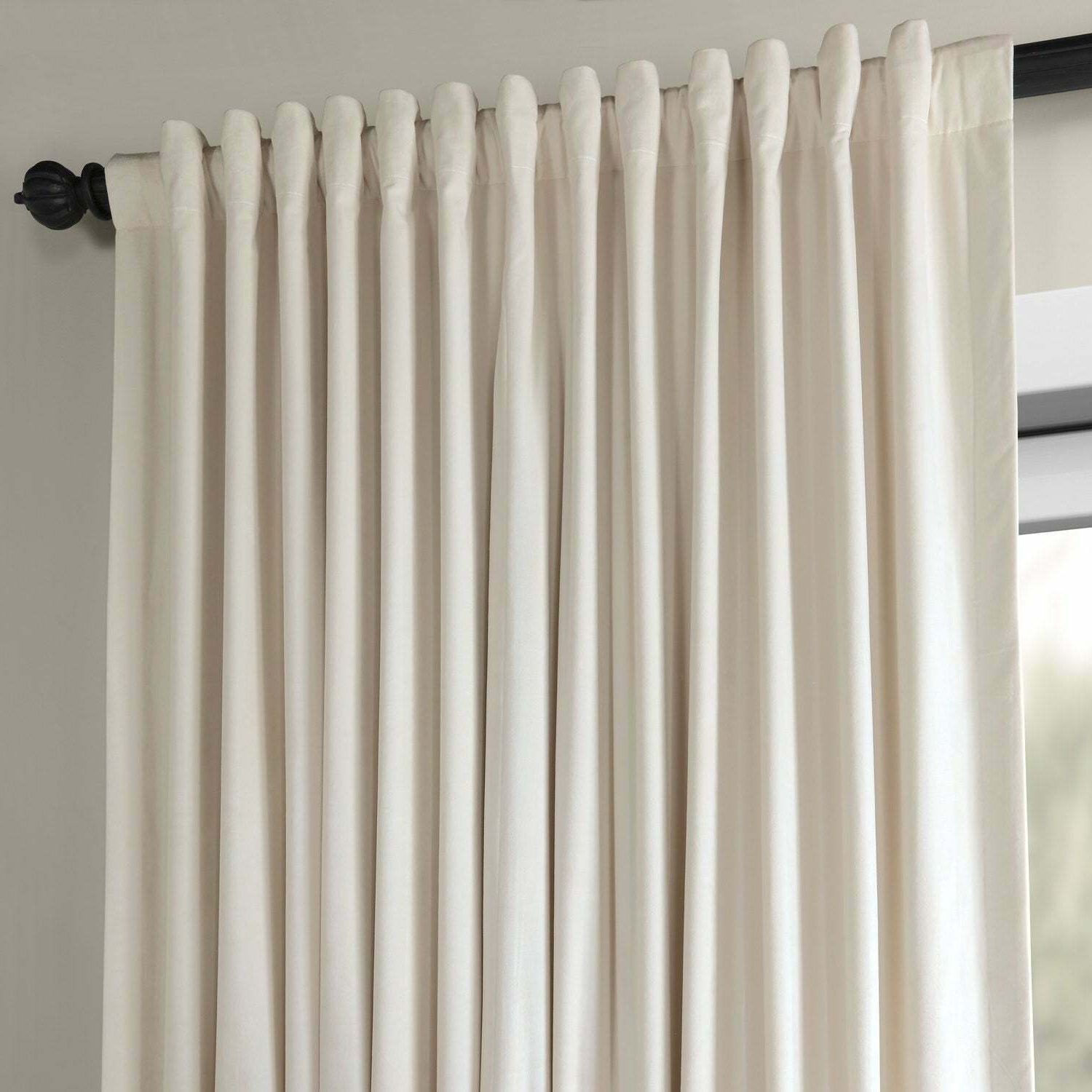 Signature Ivory Velvet Blackout Single Curtain Panels With Regard To Most Recently Released Exclusive Fabrics Ivory Velvet Blackout Extra Wide Curtain (View 19 of 20)