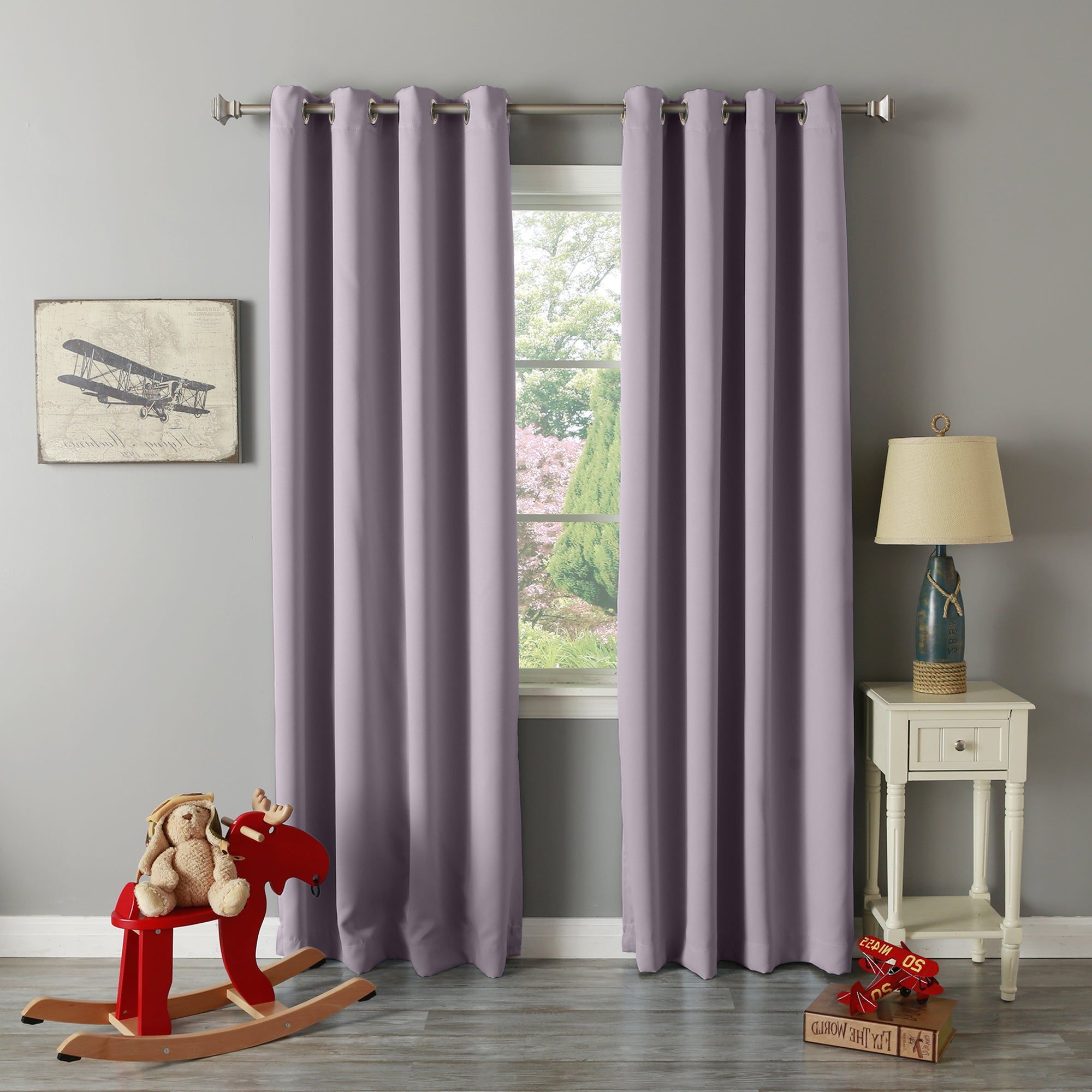 Silvertone Grommet Thermal Insulated Blackout Curtain Panel Pairs Intended For Most Up To Date Details About Aurora Home Silver Grommet Top Thermal Blackout Curtain (View 15 of 20)
