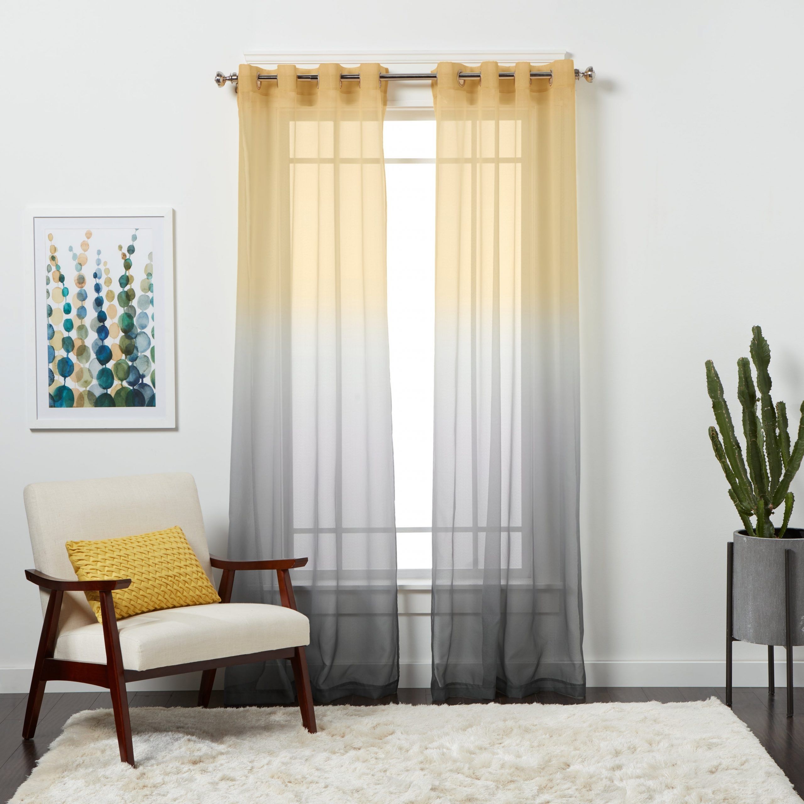 Single Curtain Panels Intended For Most Current Semi Sheer Ombre Single Curtain Panel (View 3 of 20)