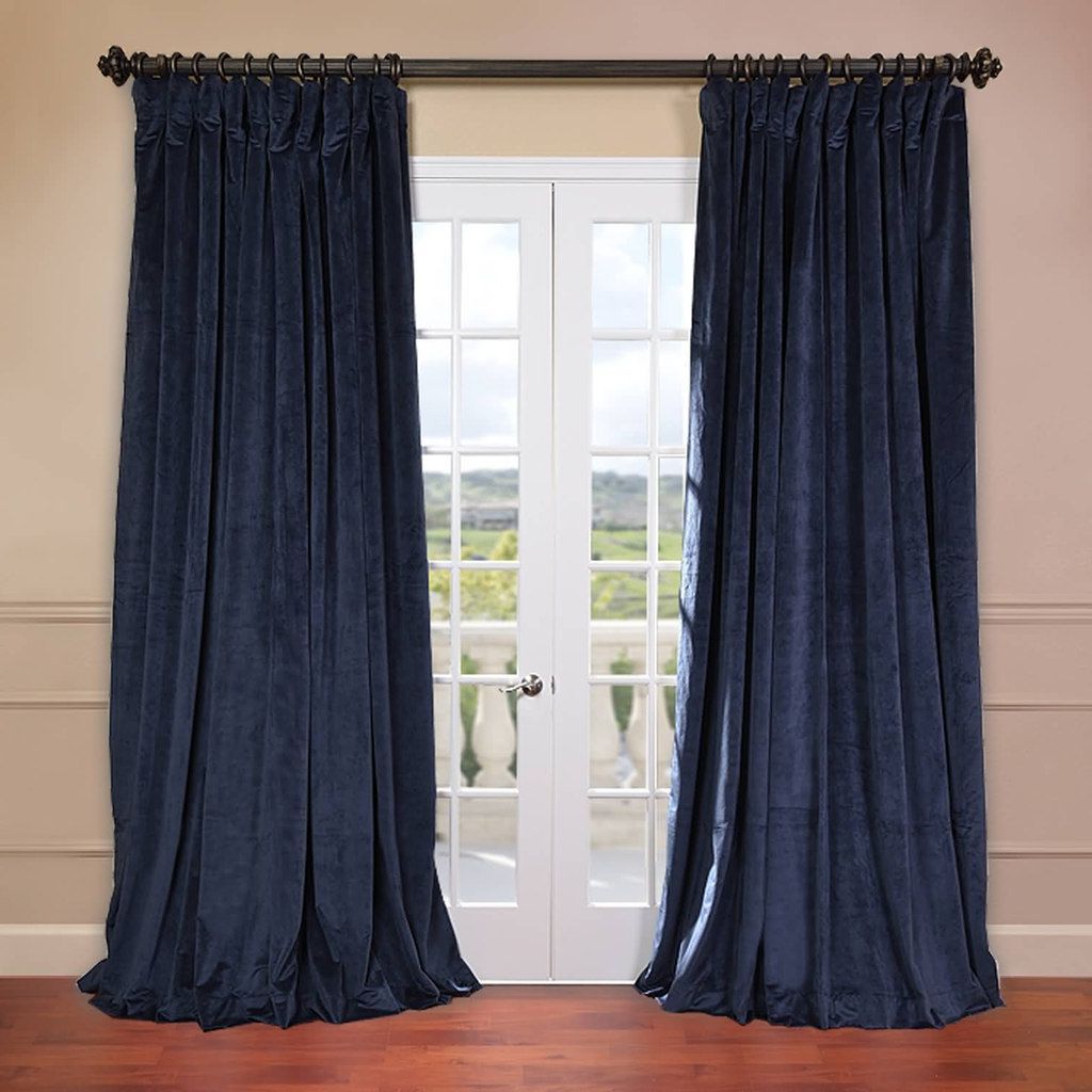 Solid Cotton True Blackout Curtain Panels For Most Up To Date Eff Eff Blackout 1 Panel Signature Velvet Double Wide Window (View 20 of 20)