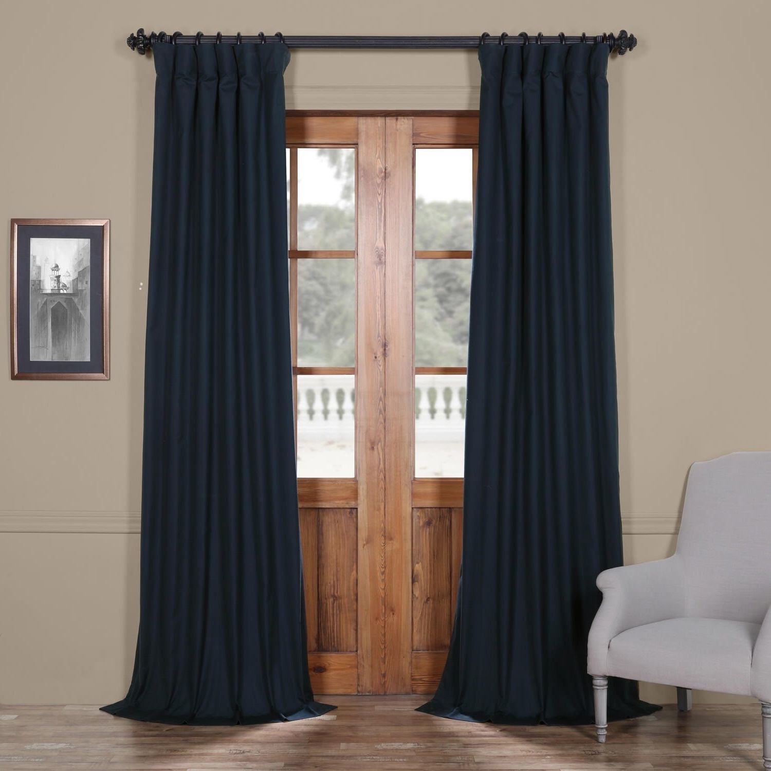 Solid Cotton True Blackout Curtain Panels For Recent Exclusive Fabrics Solid Cotton True Blackout Curtain Panel (View 1 of 20)