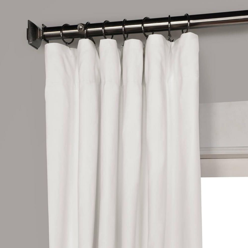 Solid Cotton True Blackout Curtain Panels Inside Preferred Exclusive Fabrics & Furnishings Whisper White Solid Cotton Blackout Curtain  – 50 In. W X 96 In (View 10 of 20)