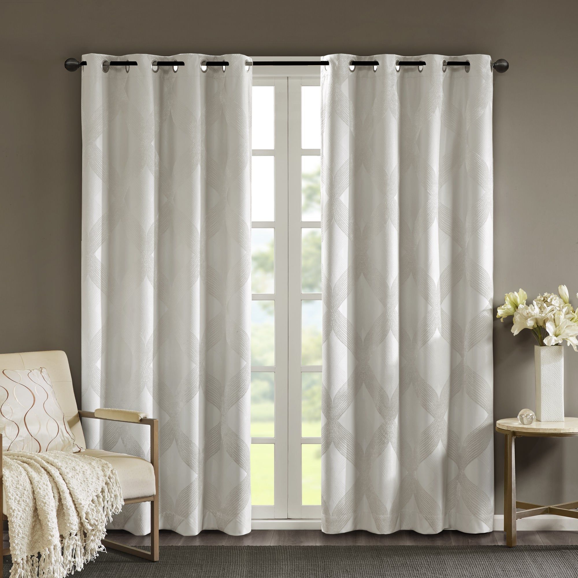 Sunsmart Abel Ogee Knitted Jacquard Total Blackout Curtain Panel With Widely Used Sunsmart Abel Ogee Knitted Jacquard Total Blackout Curtain Panels (View 1 of 20)
