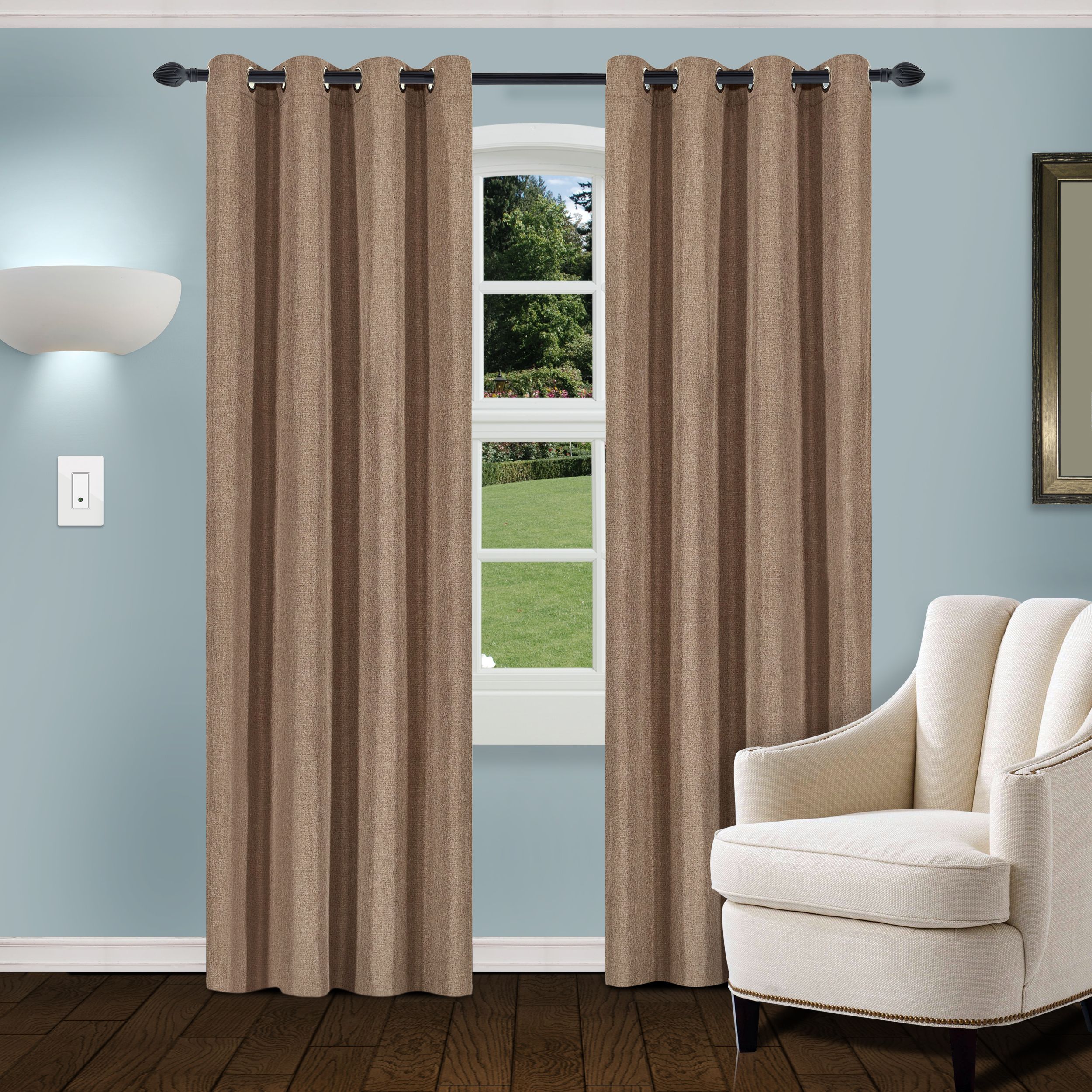 Superior Leaves Insulated Thermal Blackout Grommet Curtain Panel Pairs In Favorite Superior Linen Textured Blackout Curtain Set Of 2 With Grommet Top Header (View 18 of 20)