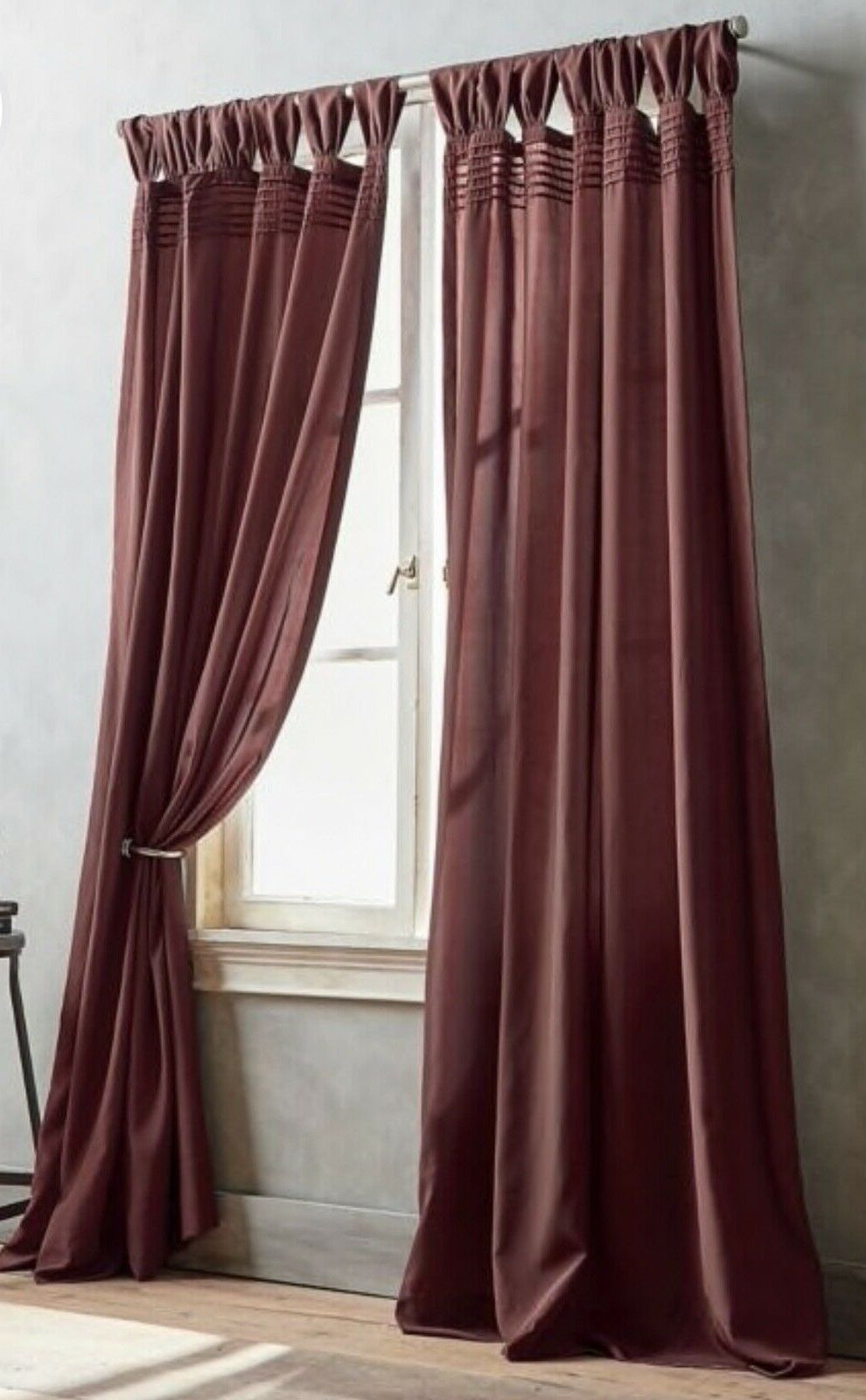 Trendy 3 New Dkny City Edition Cream Window Curtain Tab Top Pleated Panels 50 X 95” With Regard To Vue Elements Priya Tab Top Window Curtains (View 20 of 20)