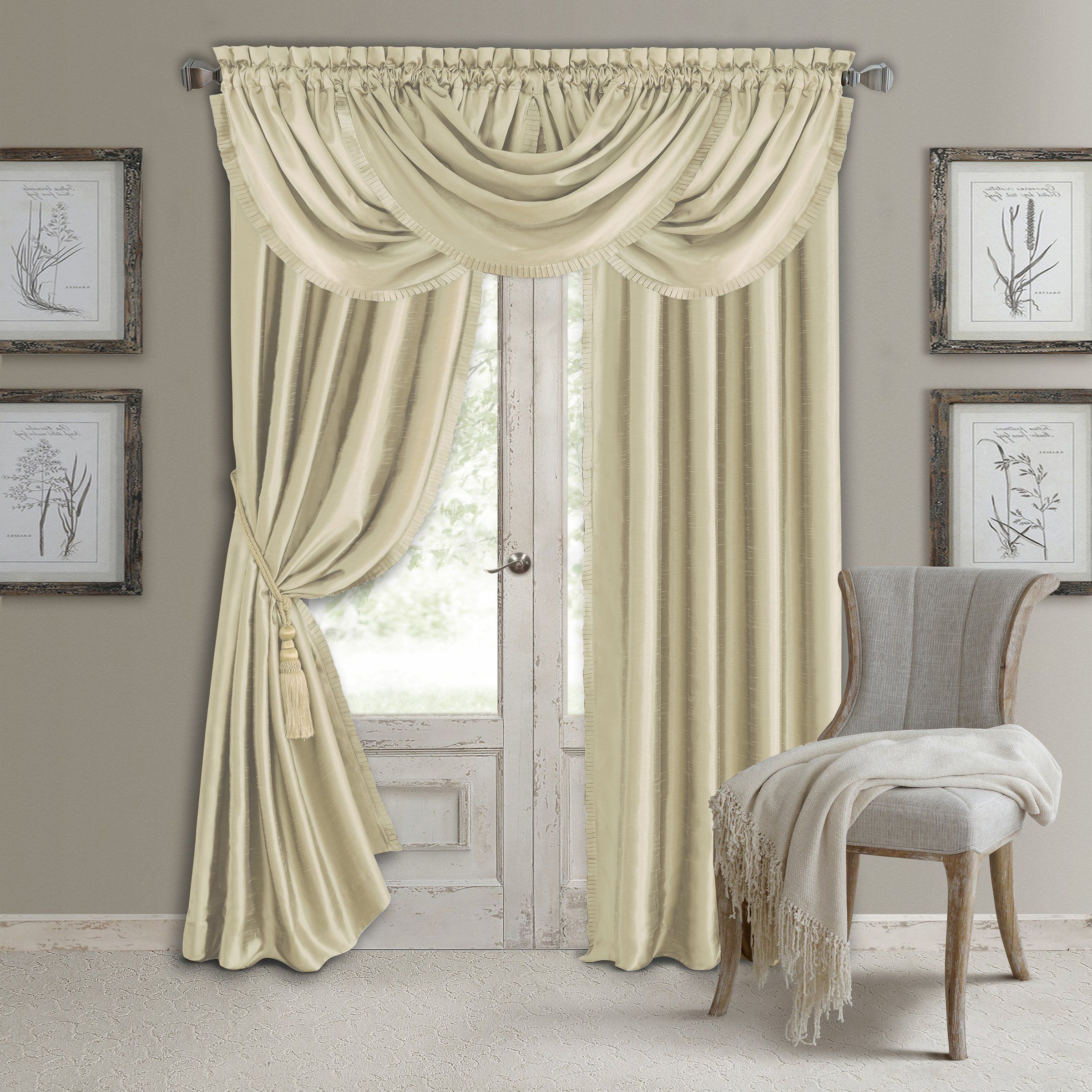 Trendy Elrene Home Fashions Versailles Faux Silk Room Darkening With Regard To Kaiden Geometric Room Darkening Window Curtains (View 12 of 20)