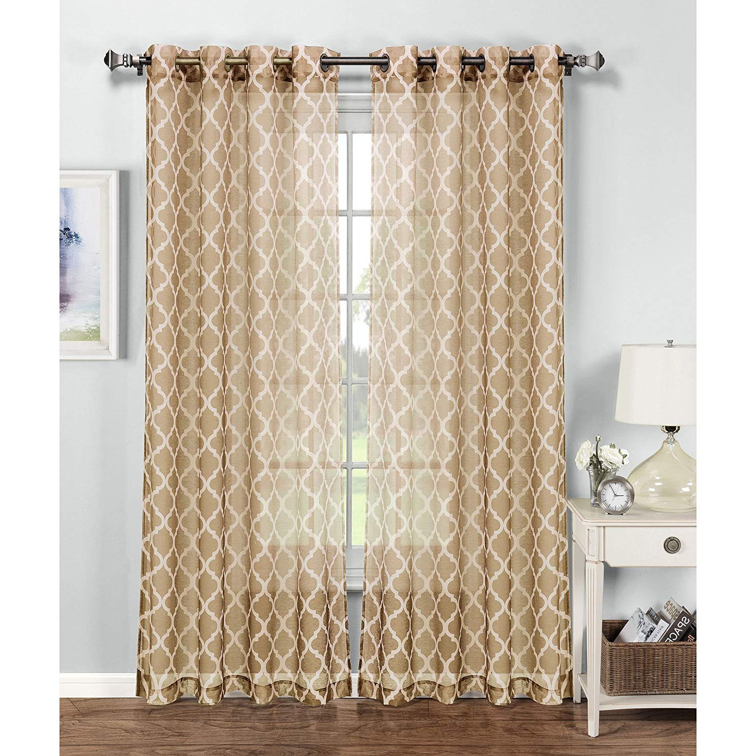 Trendy Window Elements Quatrefoil Printed Sheer Extra Wide 54 X 84 In (View 15 of 20)