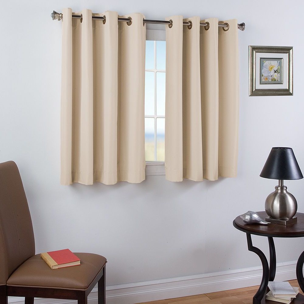 Ultimate Blackout Short Length Grommet Curtain Panels Pertaining To Trendy The Elegance 45 Inch Length Panel Is Perfect For Any Room (View 8 of 20)