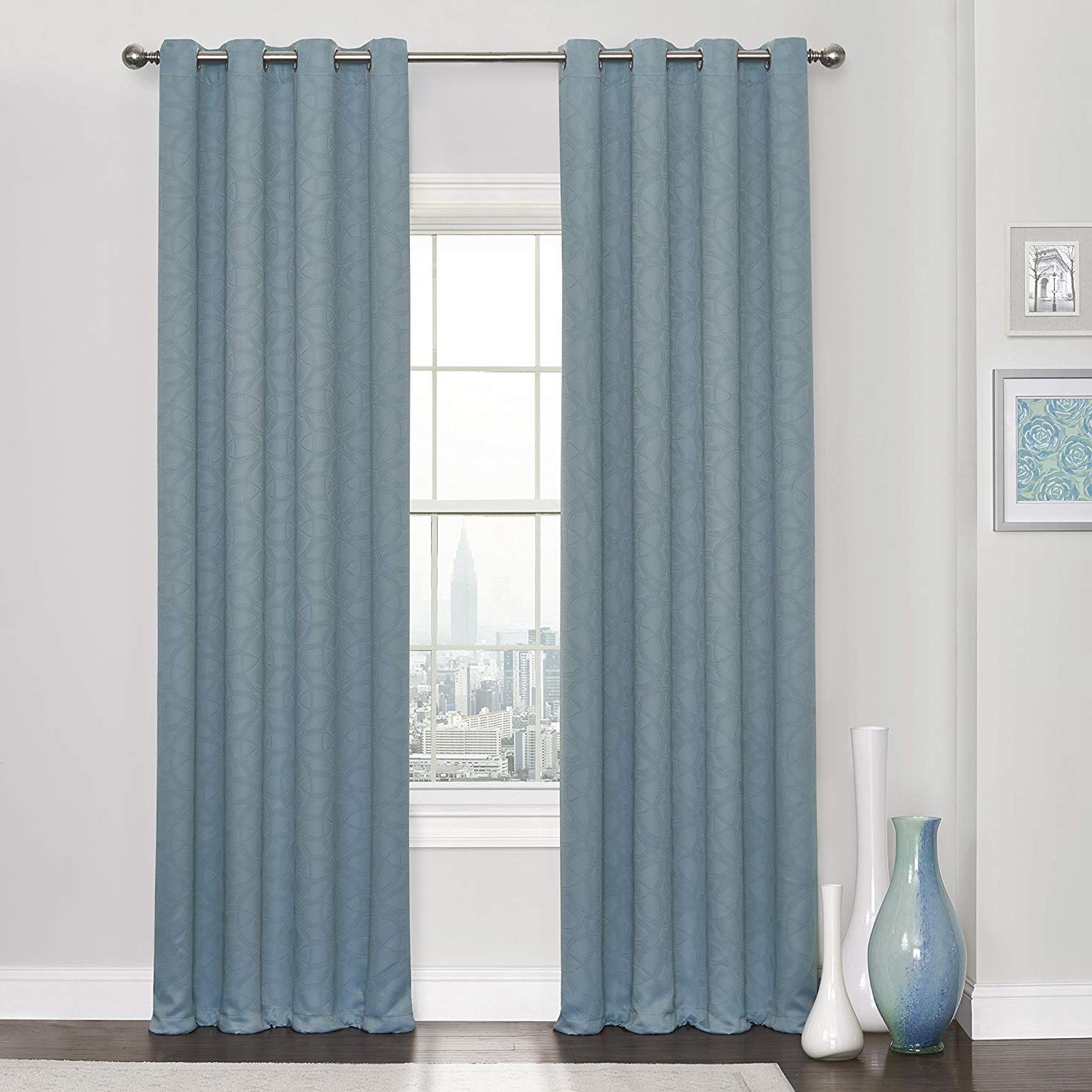 Well Known Eclipse Darrell Thermaweave Blackout Window Curtain Panels With Regard To Amazon: Eclipse 16911052108spa Thermaweave Blackout (View 8 of 20)