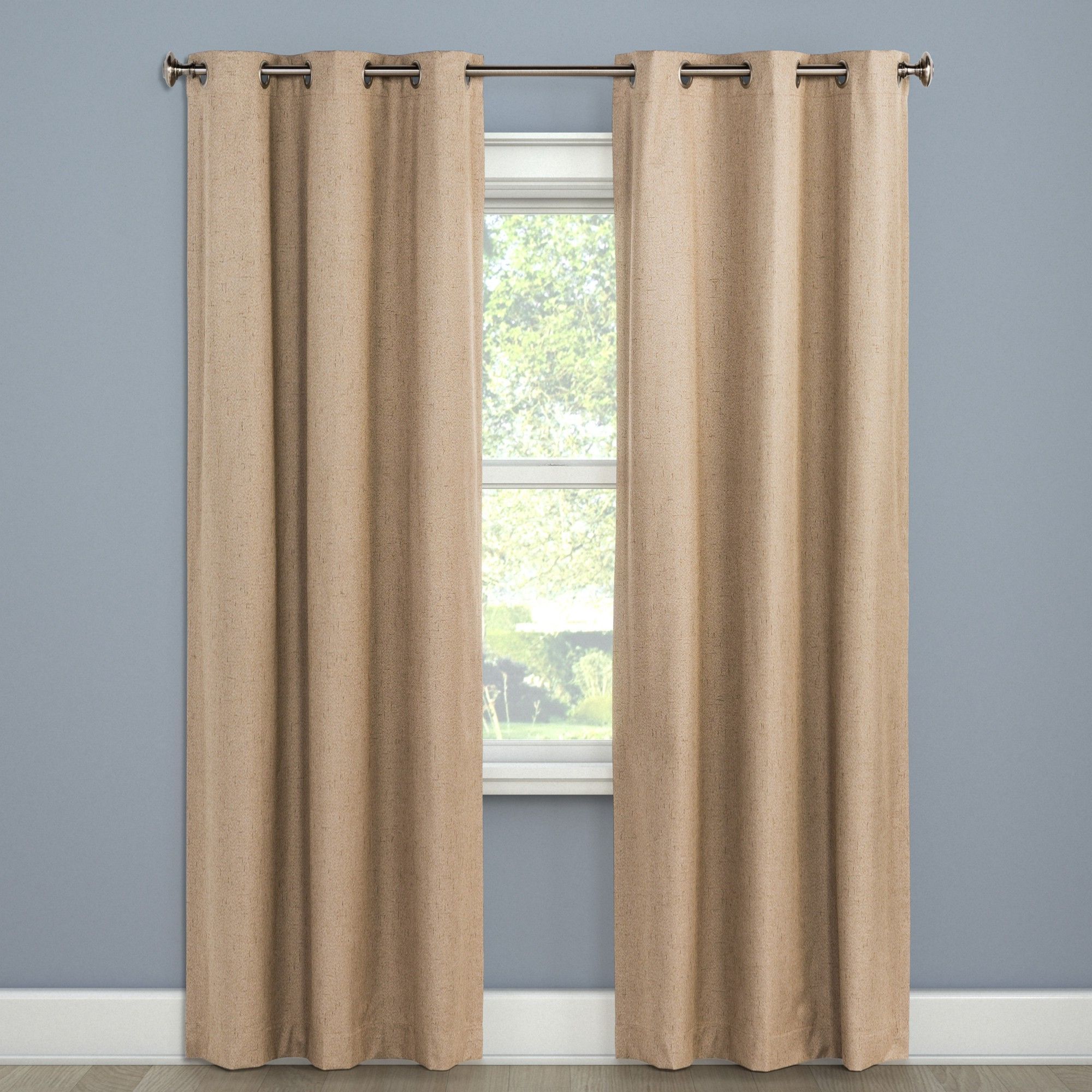 Well Known Windsor Curtain Panel Mushroom 95" – Eclipse, Size: 42"x95 Regarding Linen Button Window Curtains Single Panel (View 20 of 20)