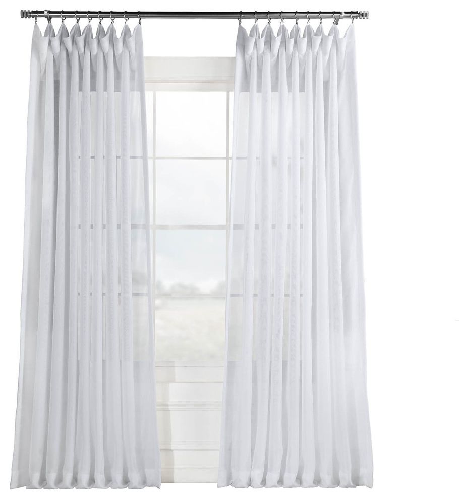 Widely Used Signature Double Wide White Sheer Curtain Single Panel, 100"x108" Throughout Signature Extrawide Double Layer Sheer Curtain Panels (View 20 of 20)