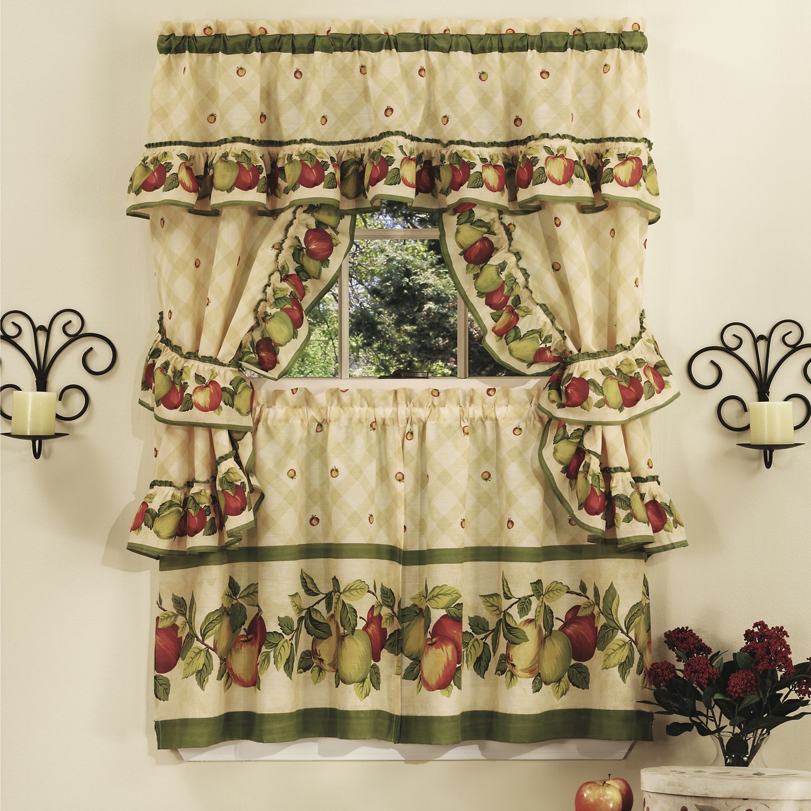Achim Apple Orchard – Printed Cottage Set, Antique With Favorite Apple Orchard Printed Kitchen Tier Sets (View 1 of 20)