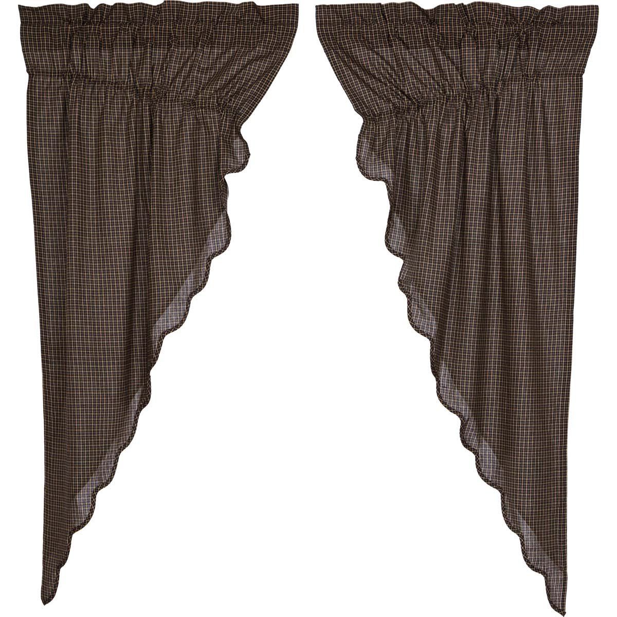Check Scalloped Swag Sets With Best And Newest Kettle Grove Plaid Prairie Short Panel Curtain Scalloped Set (View 1 of 20)