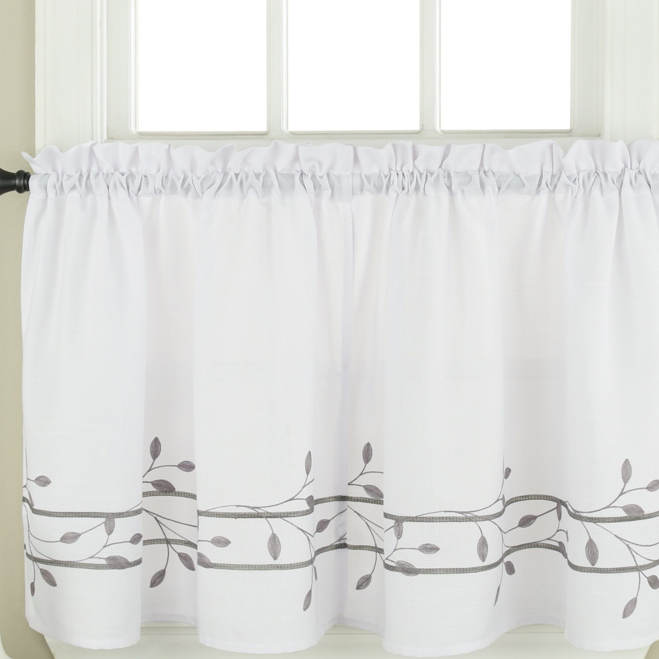 Current Fluttering Butterfly White Embroidered Tier, Swag, Or Valance Kitchen Curtains Inside Bouck Embroidered Tier Cafe Curtain (View 15 of 20)