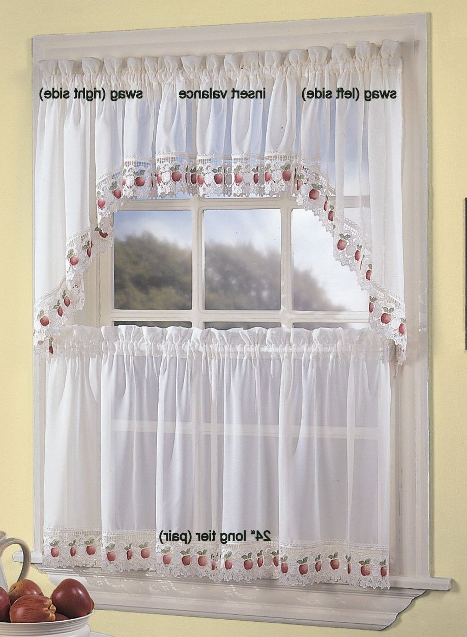 Favorite Red Delicious Apple 3 Piece Curtain Tiers With Regard To Chf Industries Apple Orchard Kitchen Curtain – 24'' Tier (pr) (View 4 of 20)