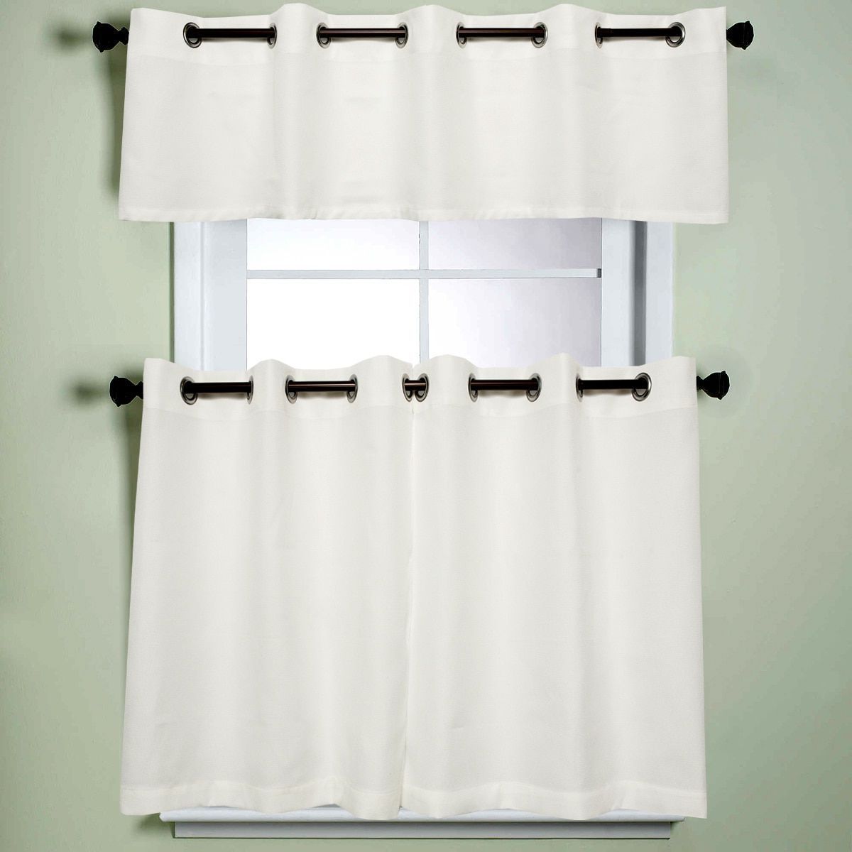 Modern Subtle Texture Solid White Kitchen Curtain Parts With Intended For Current Modern Subtle Texture Solid White Kitchen Curtain Parts With Grommets Tier And Valance Options (View 2 of 20)