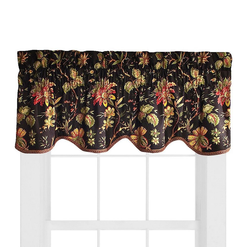 Most Current Waverly Felicite Window Valance – Noir (50''x15'') In 2019 In Waverly Felicite Curtain Tiers (View 7 of 20)