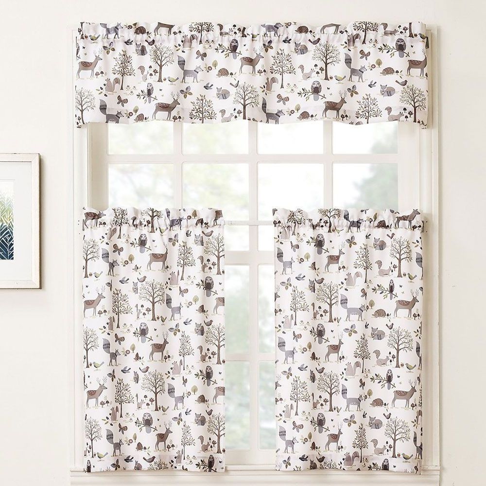 Most Popular Cottage Ivy Curtain Tiers Within Hoot Tier And Valance (View 16 of 20)