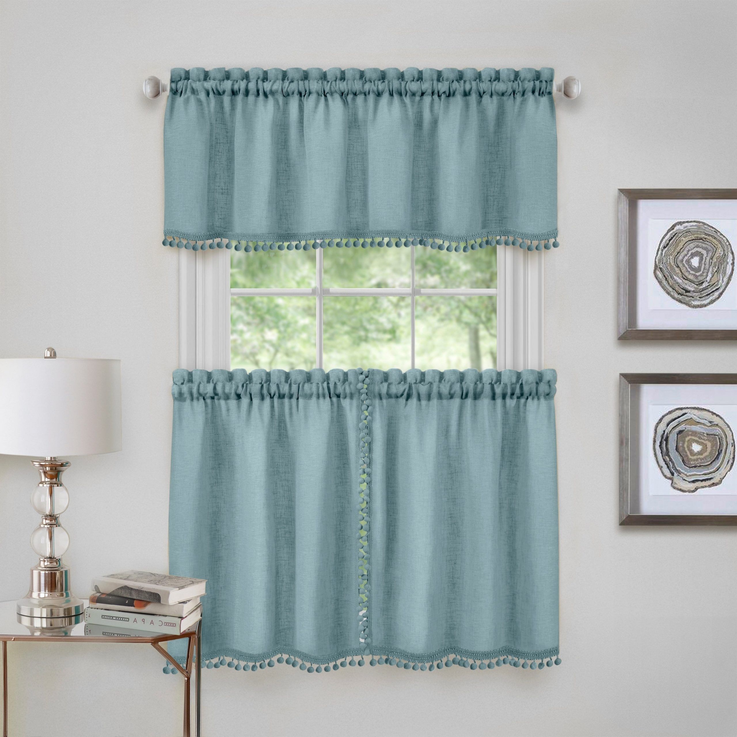 Most Recently Released Wallace Window Kitchen Curtain Tier Pair And Valance Set Intended For Kitchen Curtain Tiers (View 12 of 20)