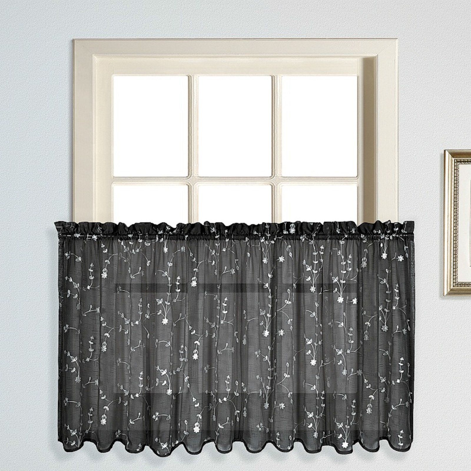 Popular United Curtain Savannah Window Tier Black (View 14 of 20)