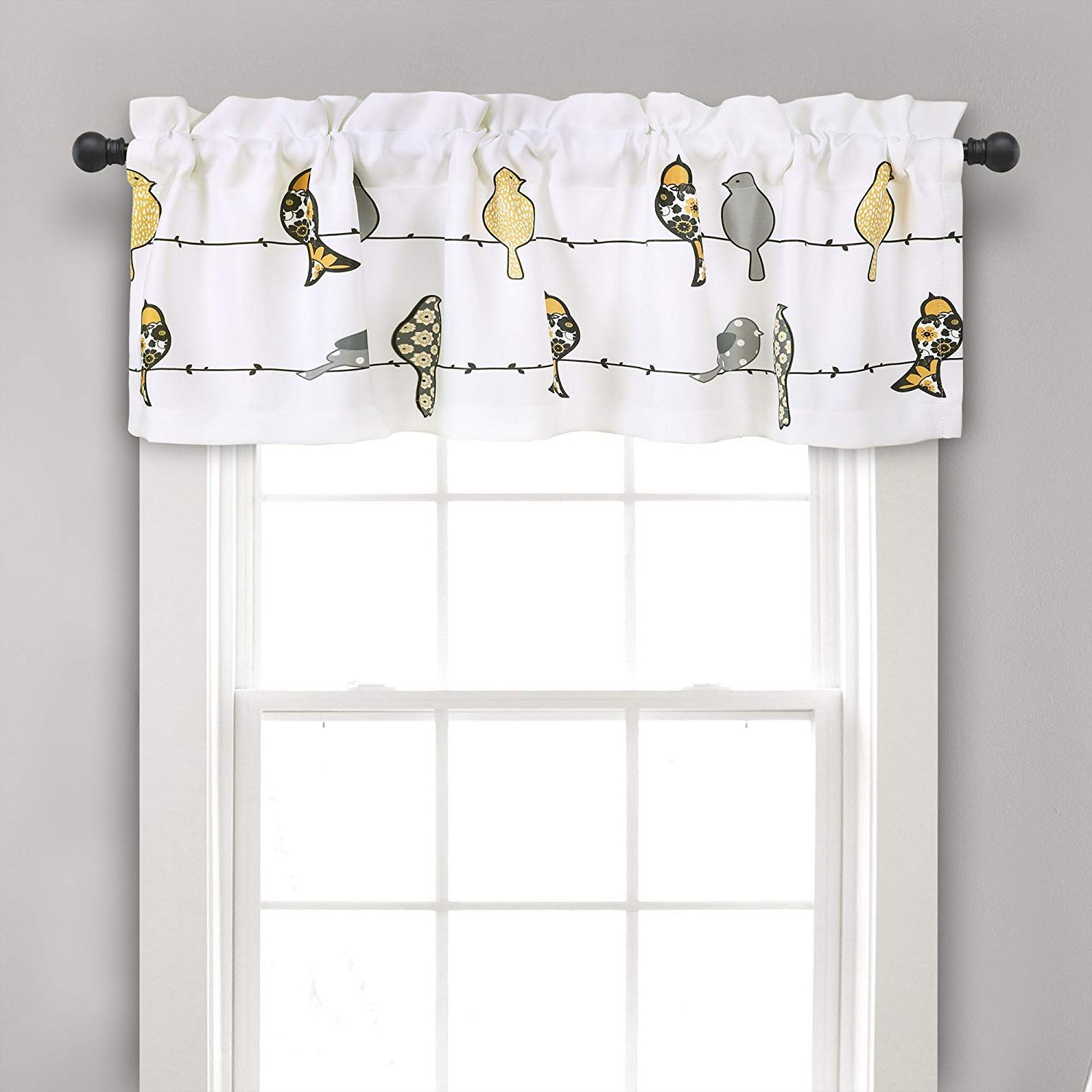 Rowley Birds Valances Within Well Known Lush Decor Rowley Birds Curtain Valance (single Panel), 18" L, Yellow & Gray (View 3 of 20)