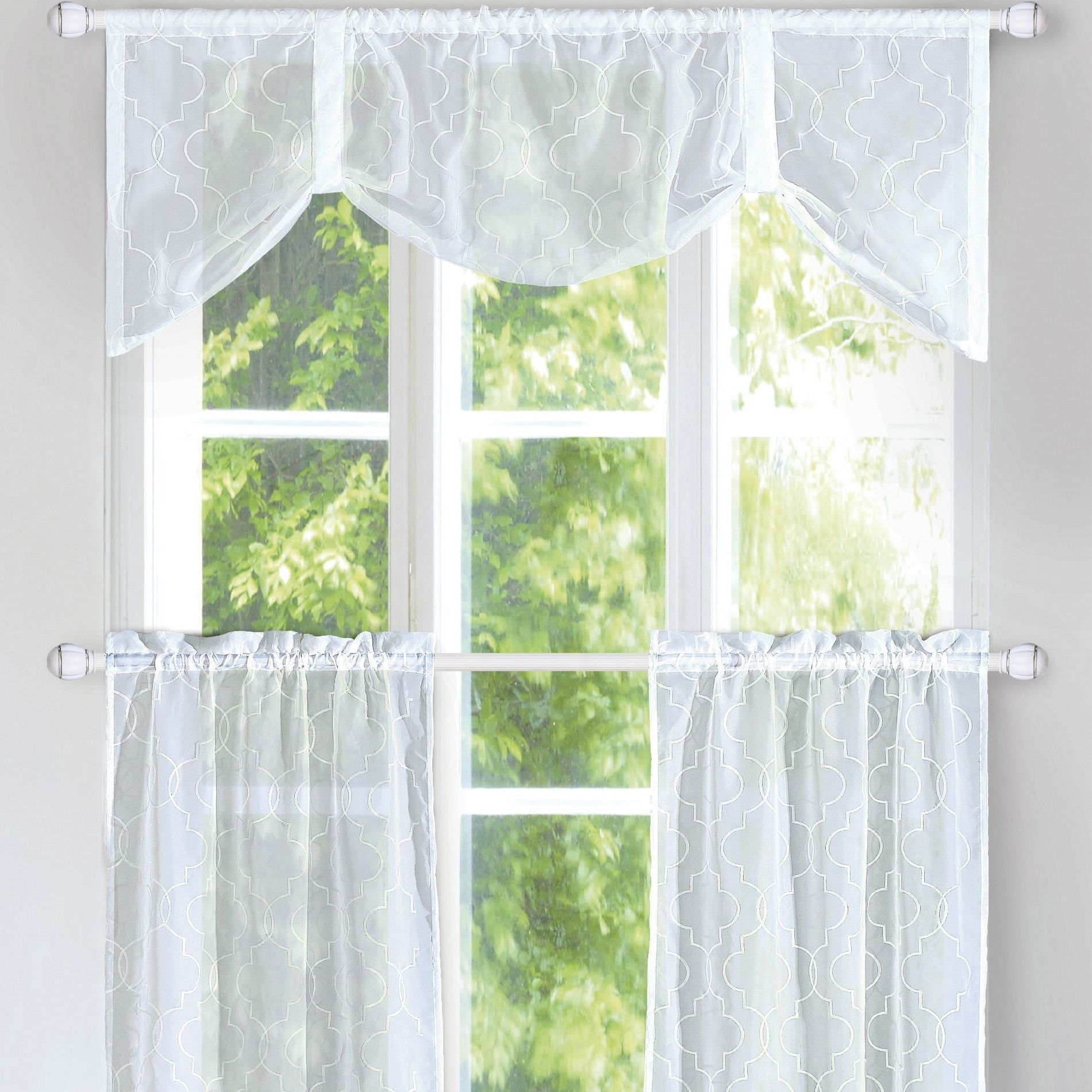 Serenta Kitchen Curtain 3 Pieces Set (rod Pocket Tier Pair / Valance) With Well Liked Light Filtering Kitchen Tiers (View 18 of 20)