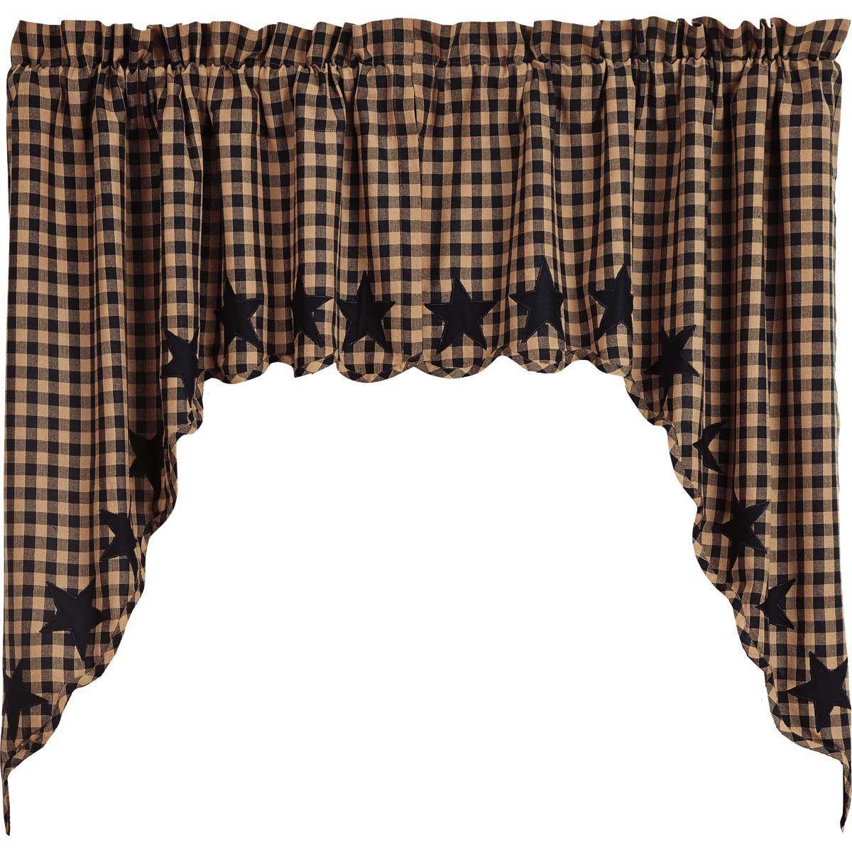 Swag Curtains Intended For Most Popular Check Scalloped Swag Sets (View 4 of 20)