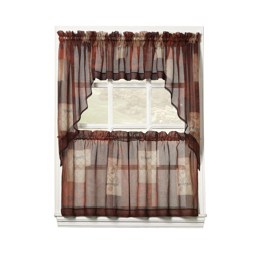 Trendy Lichtenberg Sheer Multi Eden Printed Textured Sheer Kitchen Curtain Swags,  56 In. W X 36 In (View 20 of 20)