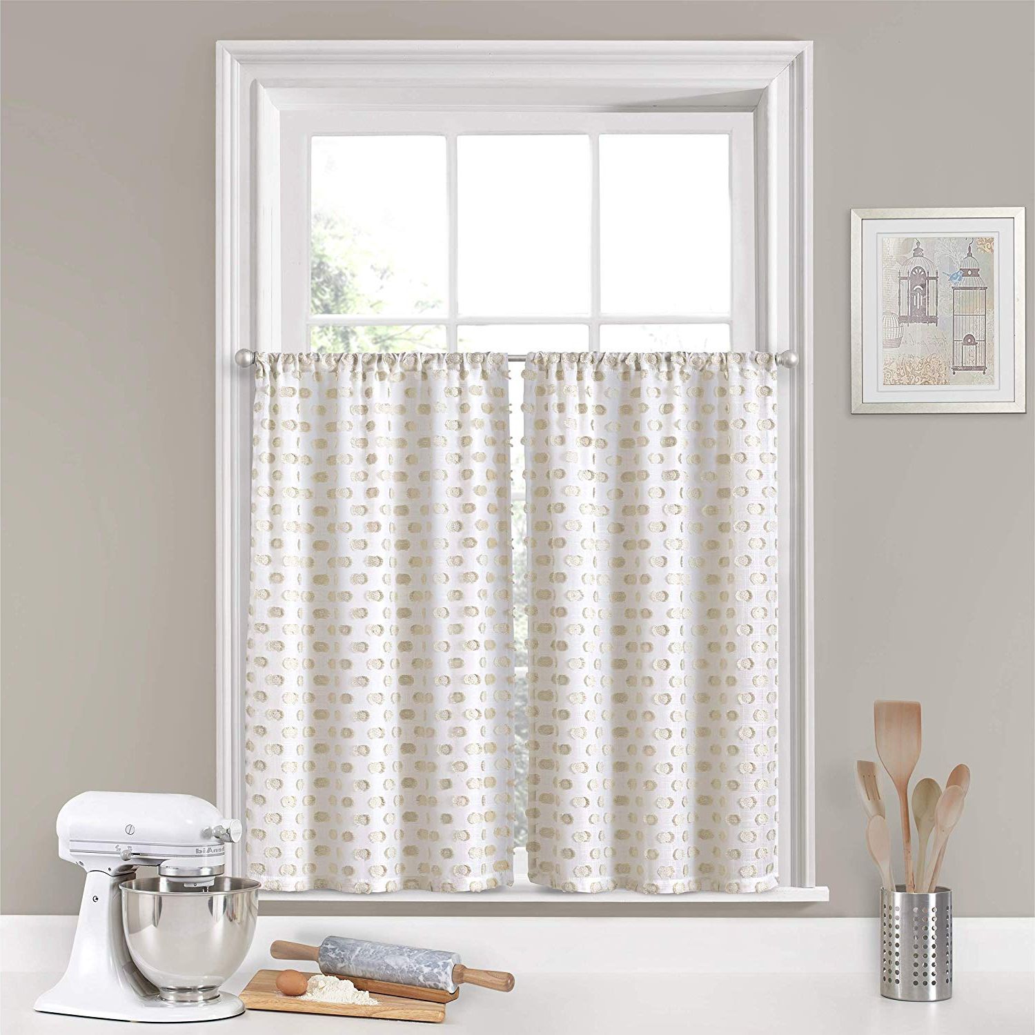 Waverly Kensington Bloom Window Tier Pairs Intended For Preferred Amazon: Vue Modo Small Panel Tiers Privacy Window (View 15 of 20)
