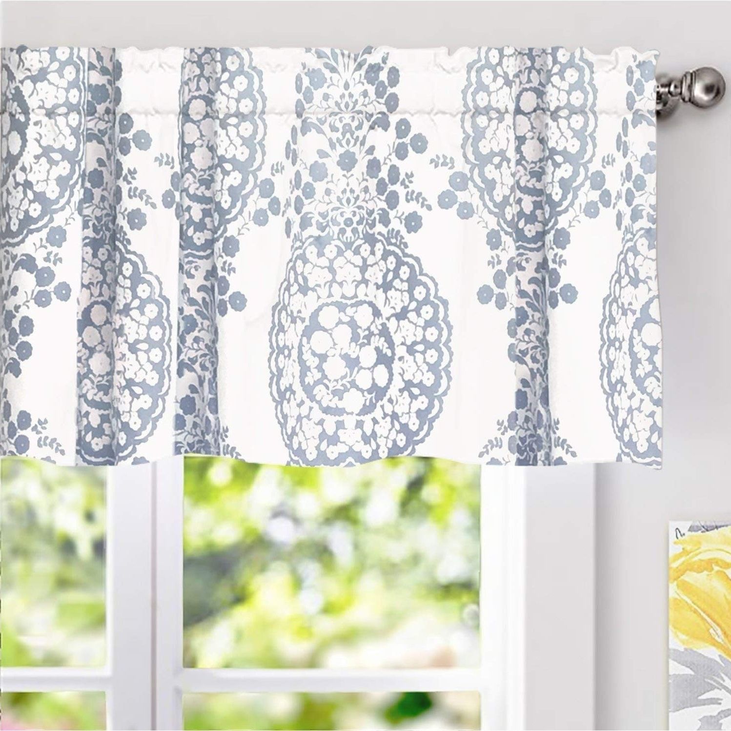 Well Known Driftaway Samantha Pastel Damask Printed Classic Window Valance In Pastel Damask Printed Room Darkening Kitchen Tiers (View 9 of 20)