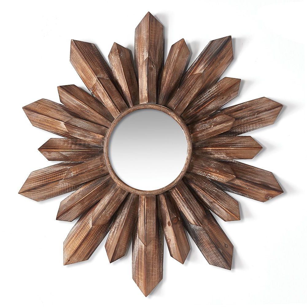 2 Piece Starburst Wall Décor Set By Wrought Studio Intended For Well Known 21” Brown Wood Decorative Starburst Mirror In  (View 16 of 20)