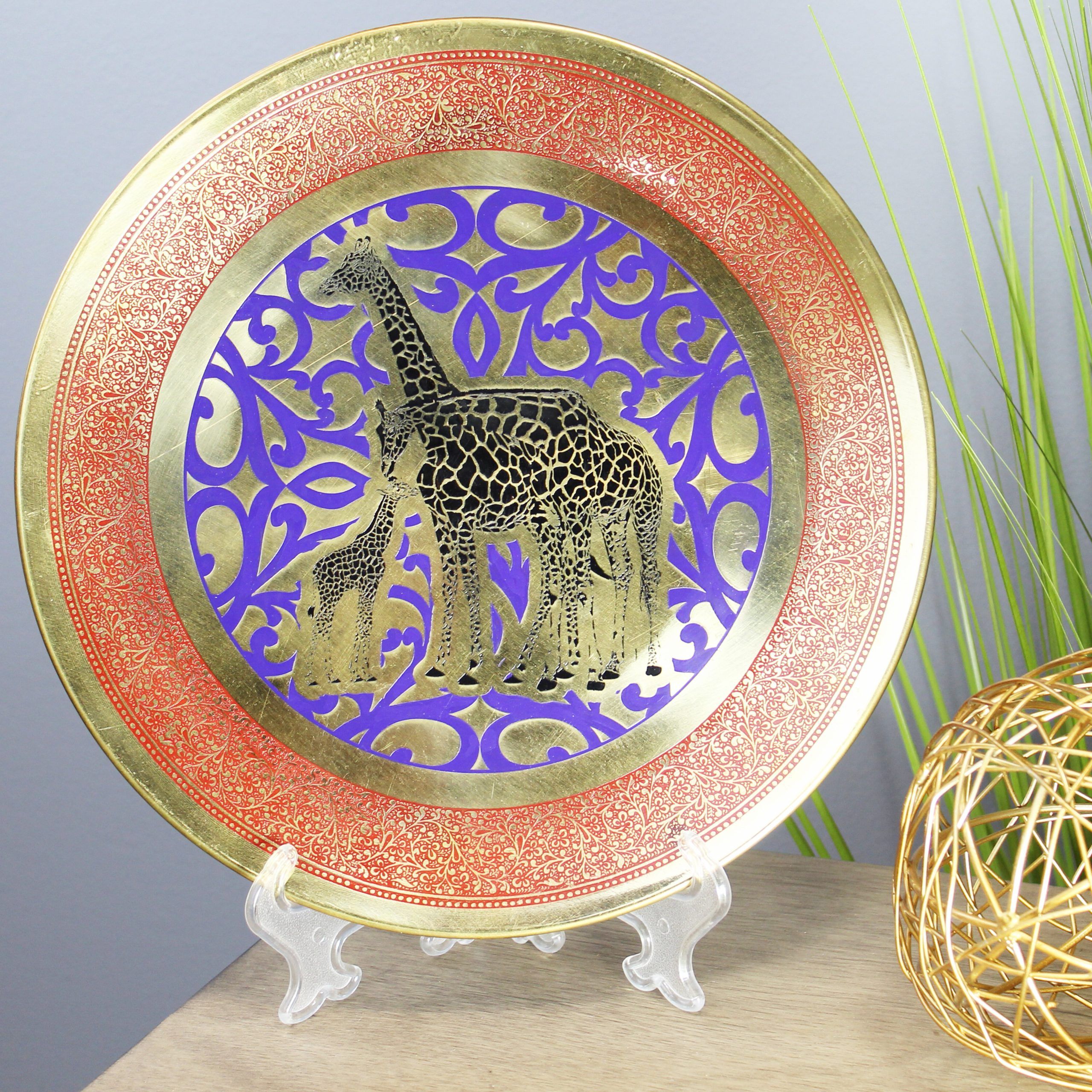 2020 Tioga Metal Decorative Plate With Floral Plate Wall Décor By World Menagerie (View 20 of 20)