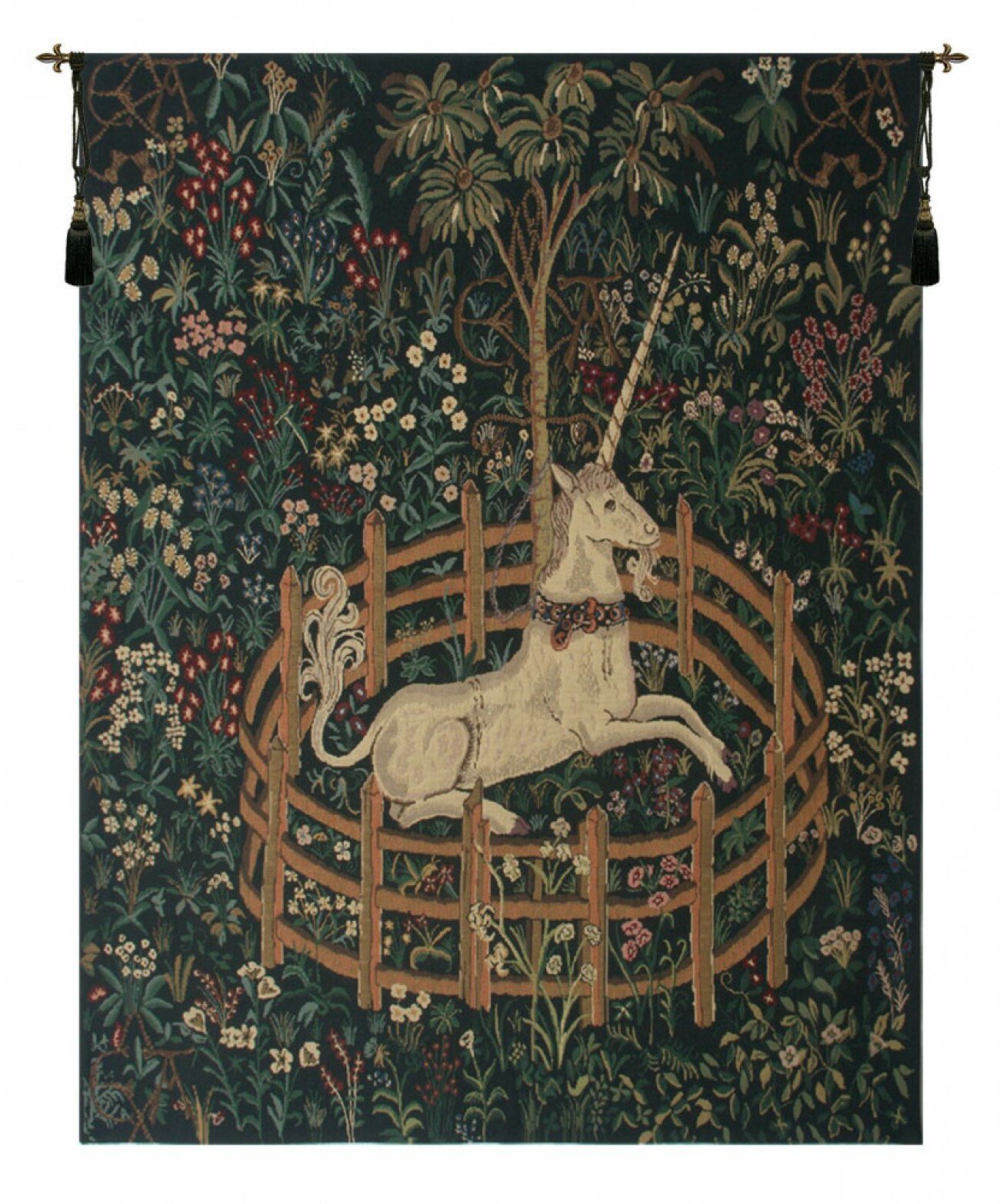 2020 Unicorn In Captivity Ii Wall Hanging Inside Blended Fabric Unicorn In Captivity Ii (with Border) Wall Hangings (View 1 of 20)