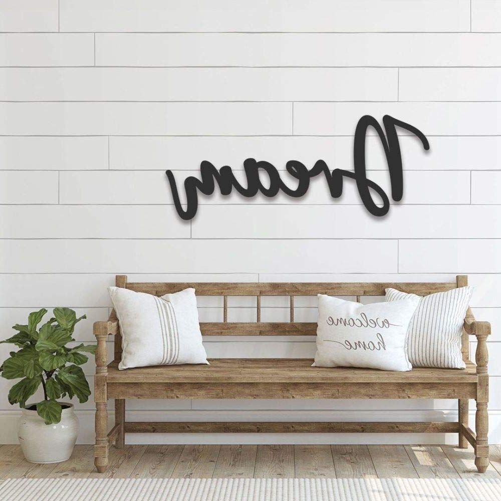 Amazon: Handmade Dream Achievers Sign Black Metal Word Throughout Most Recent Dream Metal Wall Décor (View 15 of 20)
