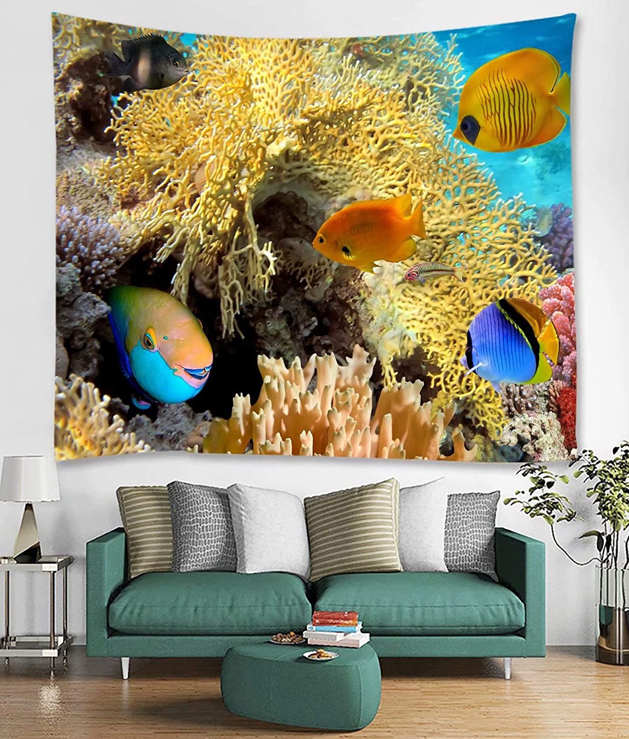 Amazon: Shinesnow Exotic Tropical Summer Ocean Sea Inside Newest Blended Fabric Living Life Tapestries (View 15 of 20)