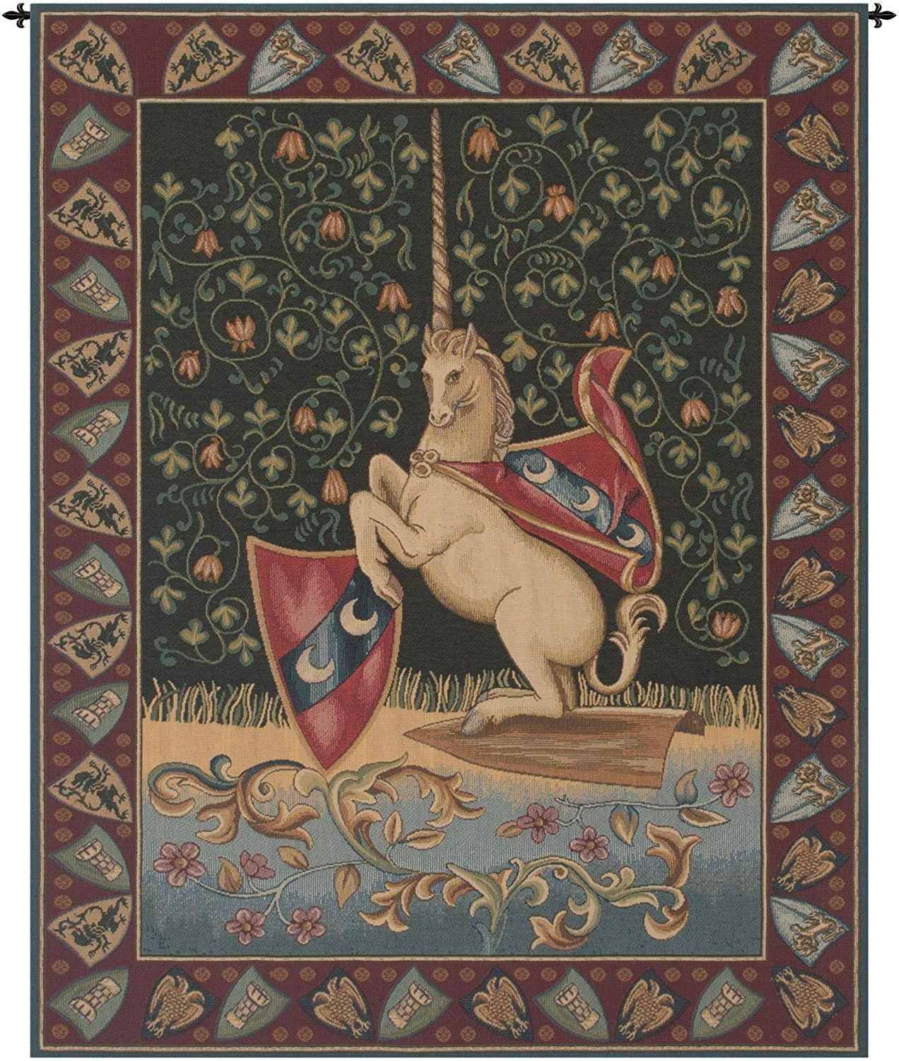 Best And Newest Charlotte Home Furnishings Inc. 'unicorn Medievalalberto Passini'  Italian Small Tapestry Wall Hanging (Photo 7 of 20)