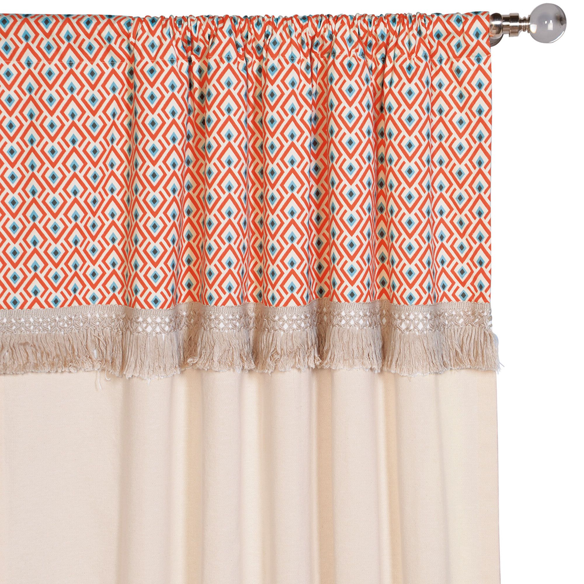 Blended Fabric Fringed Design Woven With Rod For Widely Used Andros Brush Fringe Cotton Blend Geometric Room Darkening Rod Pocket Single  Curtain Panel (View 11 of 20)