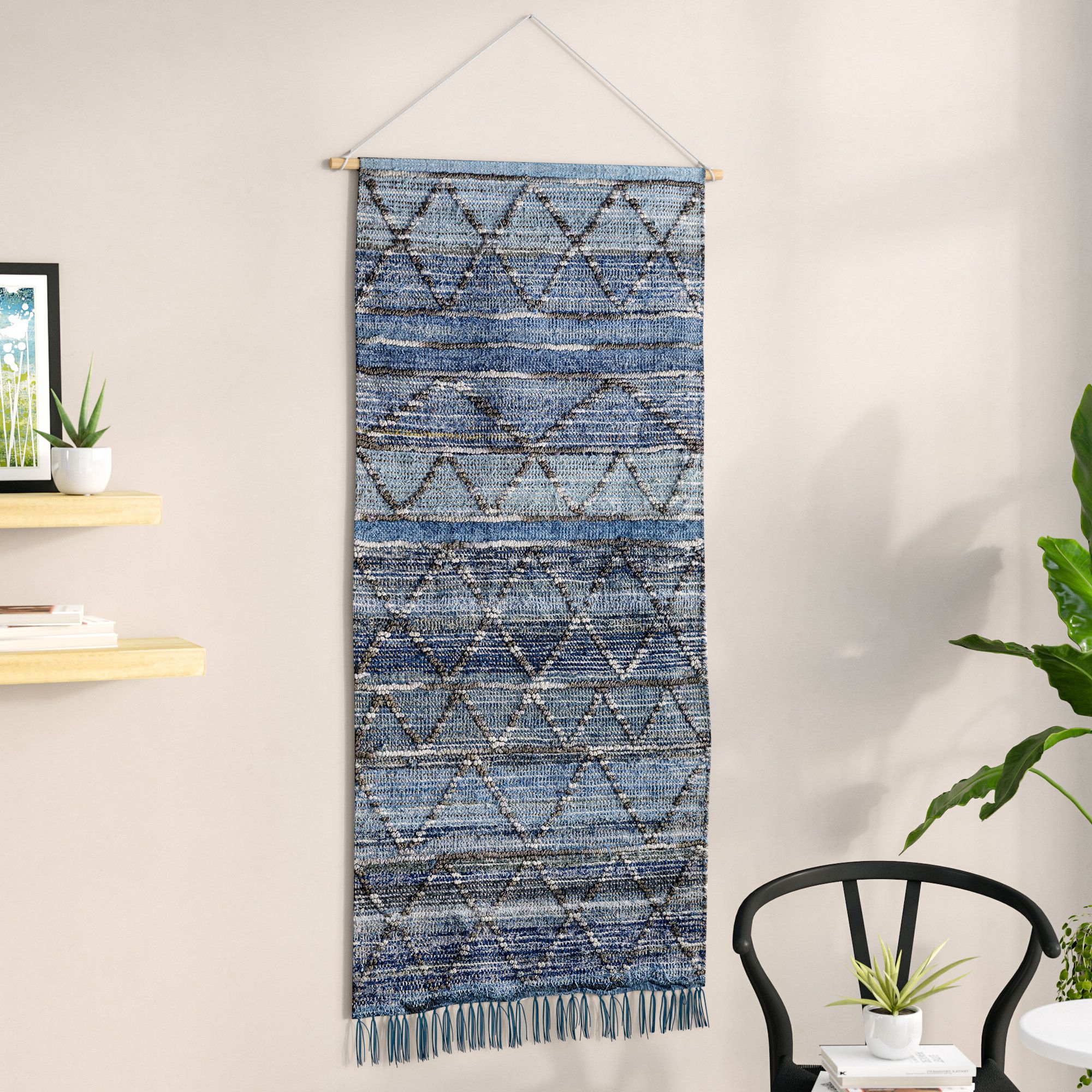 Blended Fabric Wall Hanging With Hanging Accessories Included For 2020 Blended Fabric Fringed Design Woven With Rod (View 4 of 20)