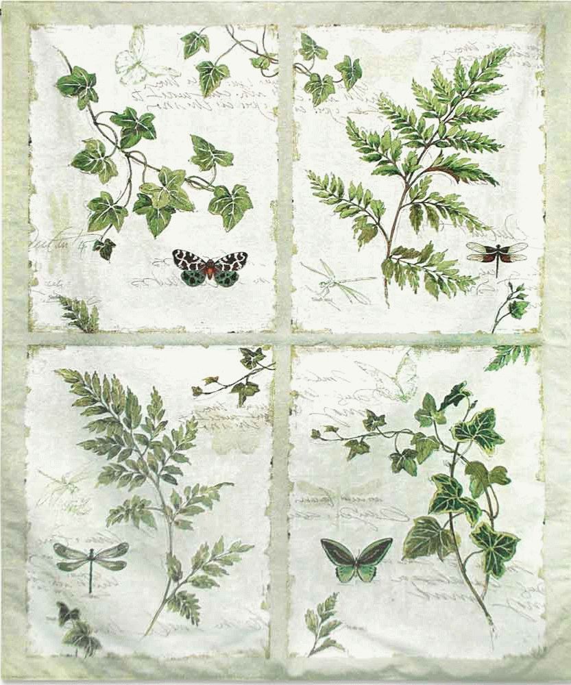 Blended Fabric Woodpecker European Tapestries Pertaining To Recent Ivies And Ferns Tapestry – Green (View 17 of 20)