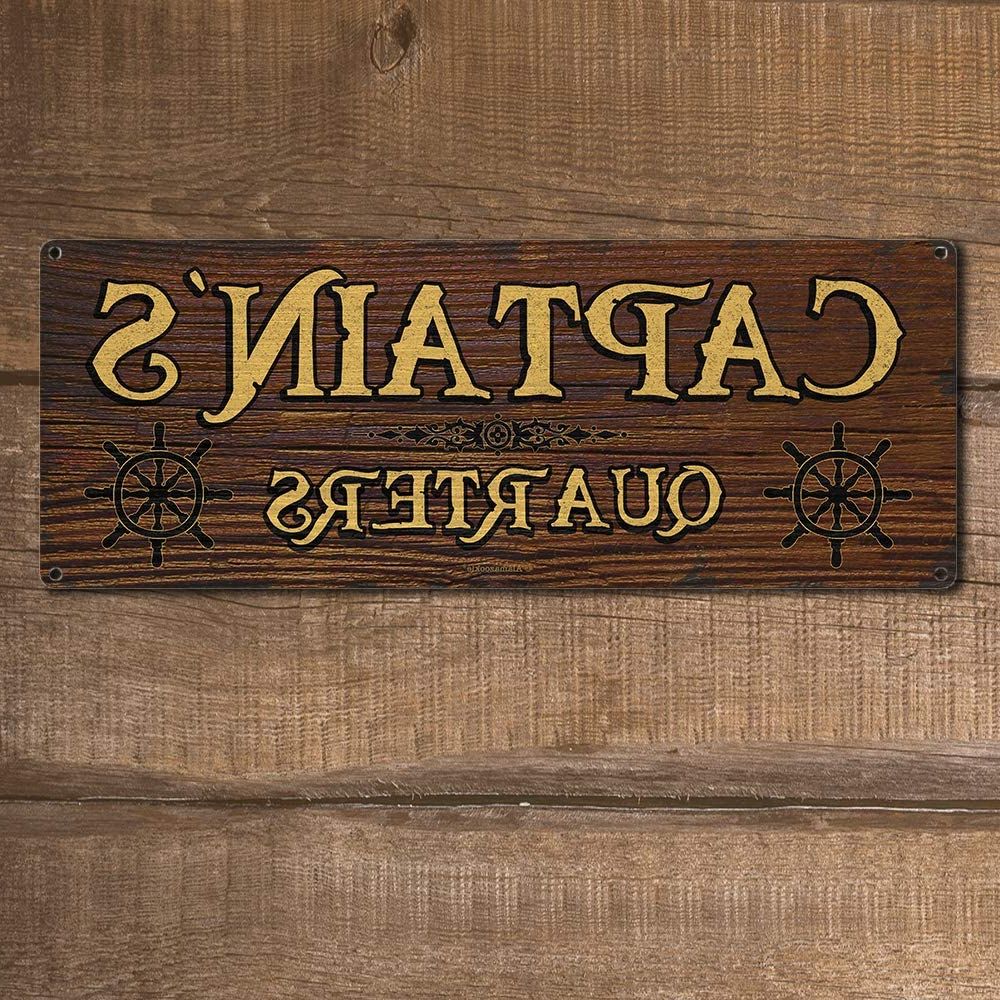 Favorite Metal Captains Quarters Sign Wall Décor Intended For Captain's Quarters, 6 X 16 Inch Metal Sign, Nautical Theme, Home Wall Decor  For Beach Cottage, Lake House, Housewarming, Gifts For Boaters, Ocean (View 2 of 20)