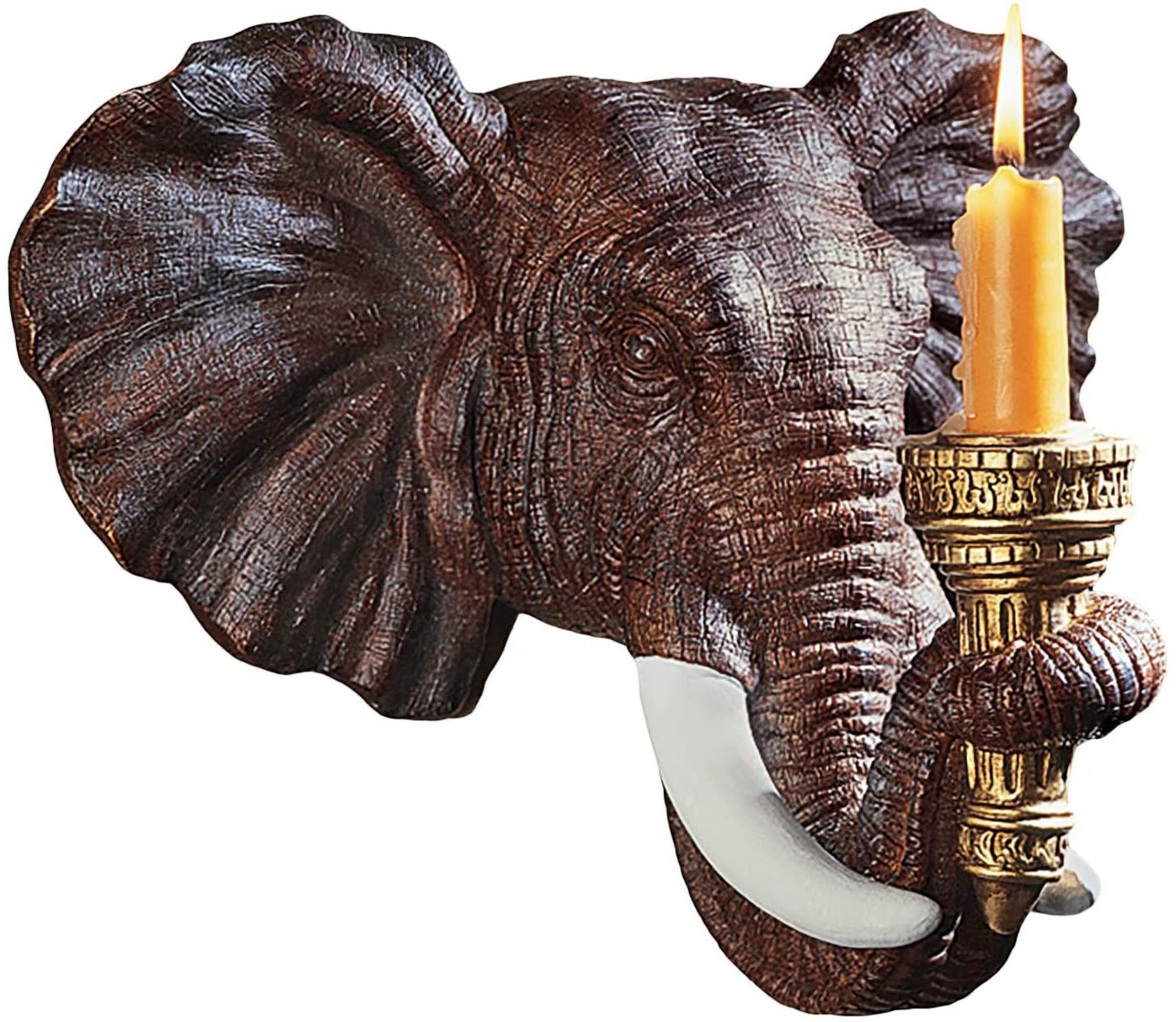 Gold Elephants Sculpture Wall Décor In Current Design Toscano Ng30614 Elephant African Decor Candle Holder Wall Sconce  Sculpture, 12 Inch, Polyresin, Full Color,single (Photo 20 of 20)