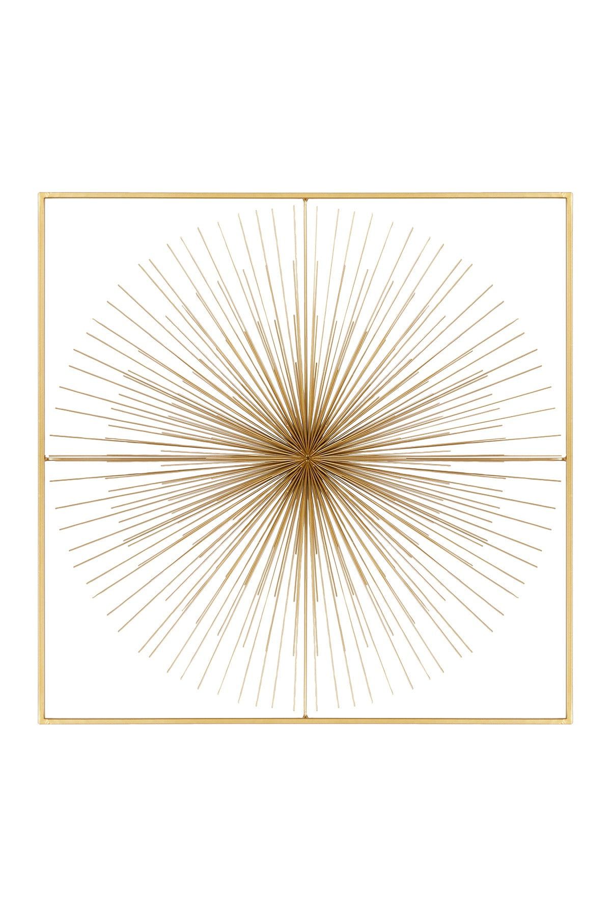 Gold Square Metal Wall Decor With Starburst  Center – 36" X 36" (View 17 of 20)